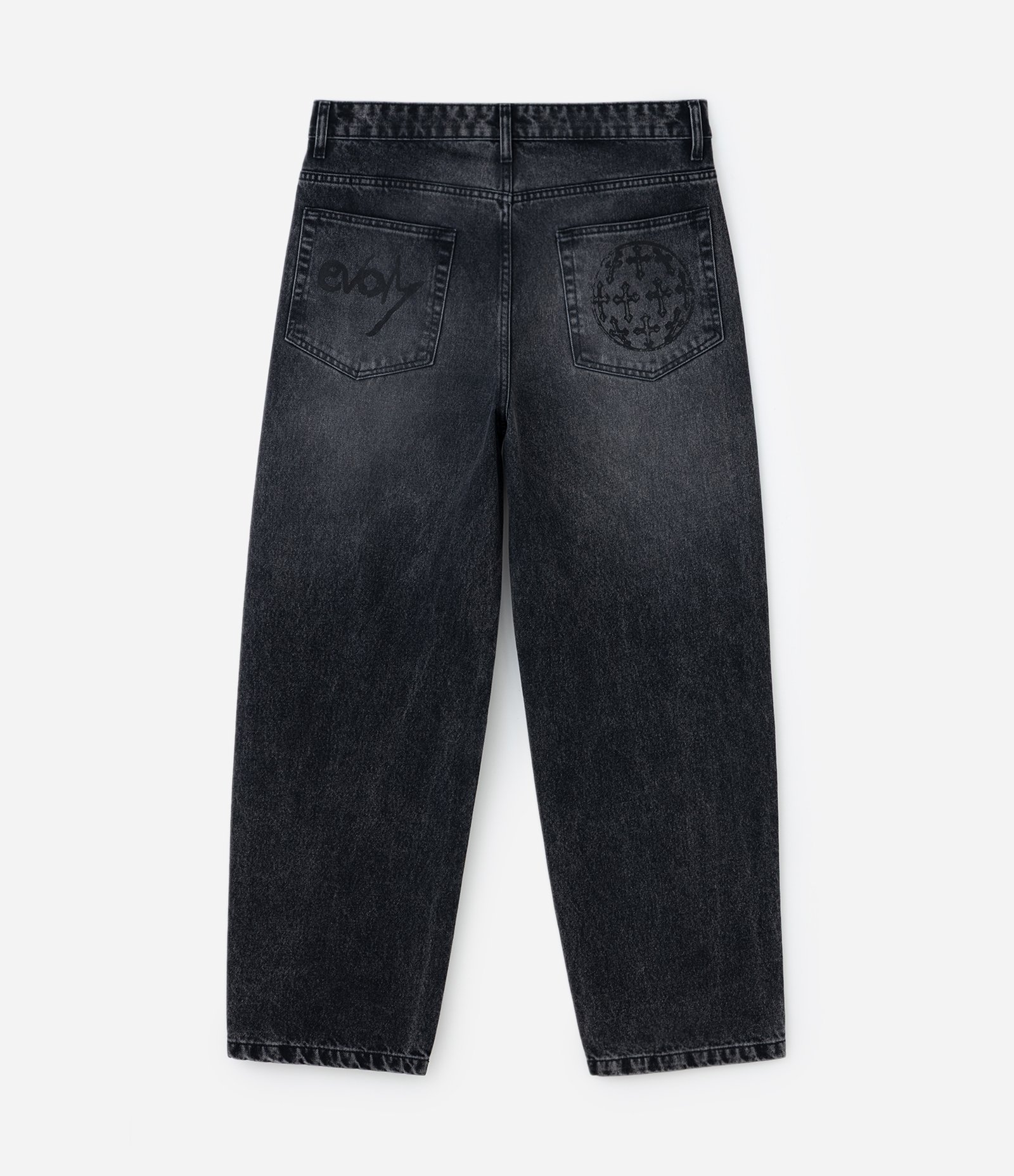 Calça Baggy Relaxed Jeans com Aplicação de Brilhos Veigh Preto 8