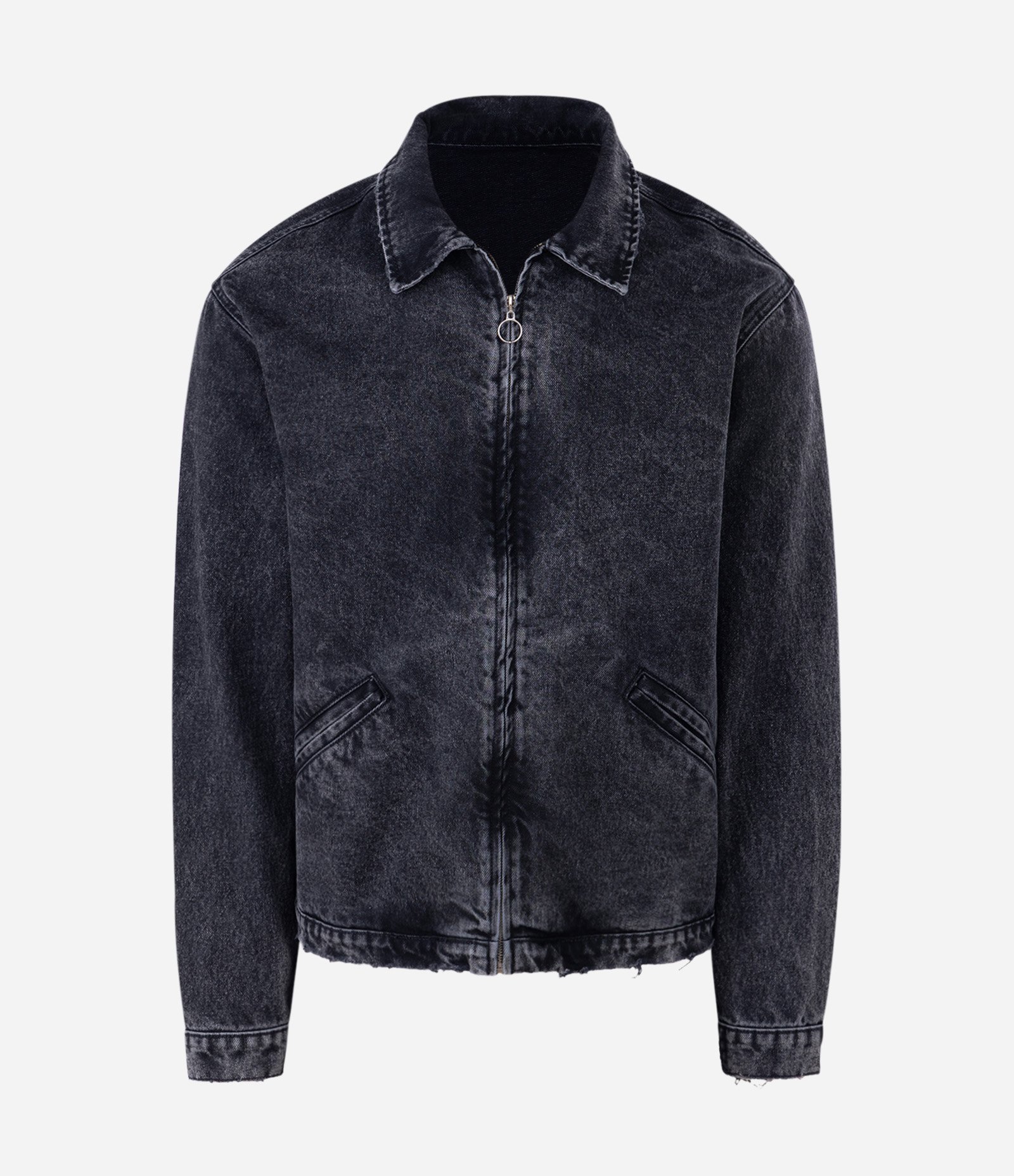 Jaqueta Boxy Denim Jeans com Estampa EVOM Veigh Preto 10