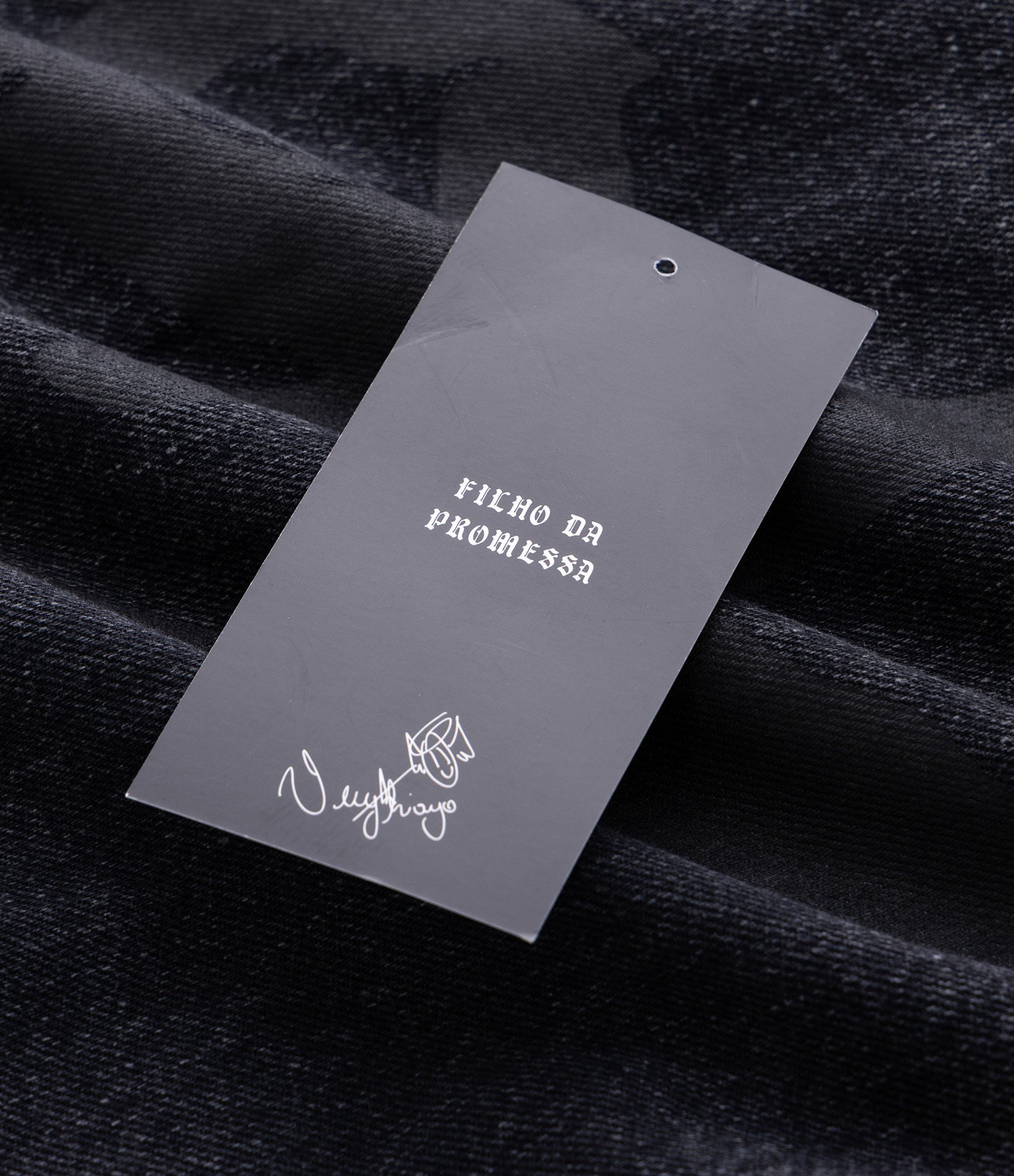 Jaqueta Boxy Denim Jeans com Estampa EVOM Veigh Preto 13