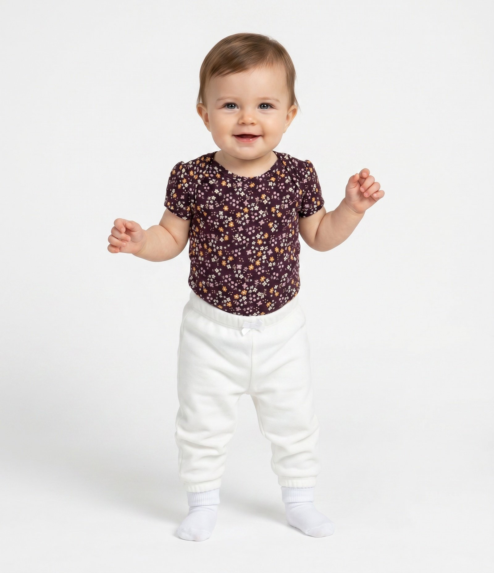 Body Infantil com Floral Liberty – Tam 0 a 18 Meses Vinho Escuro 1