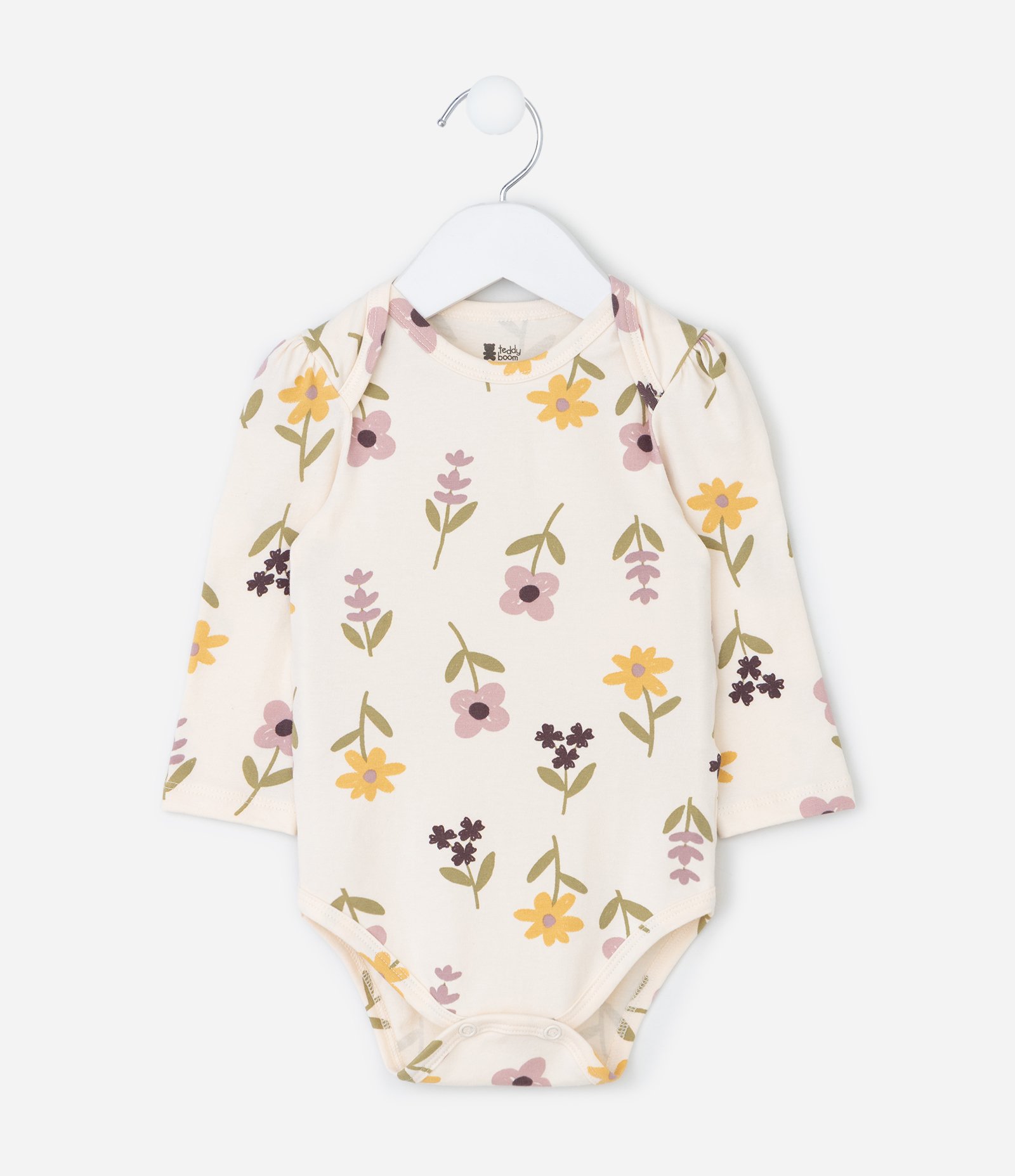 Body Infantil com Estampa Floral – Tam 0 a 18 Meses Off White 1