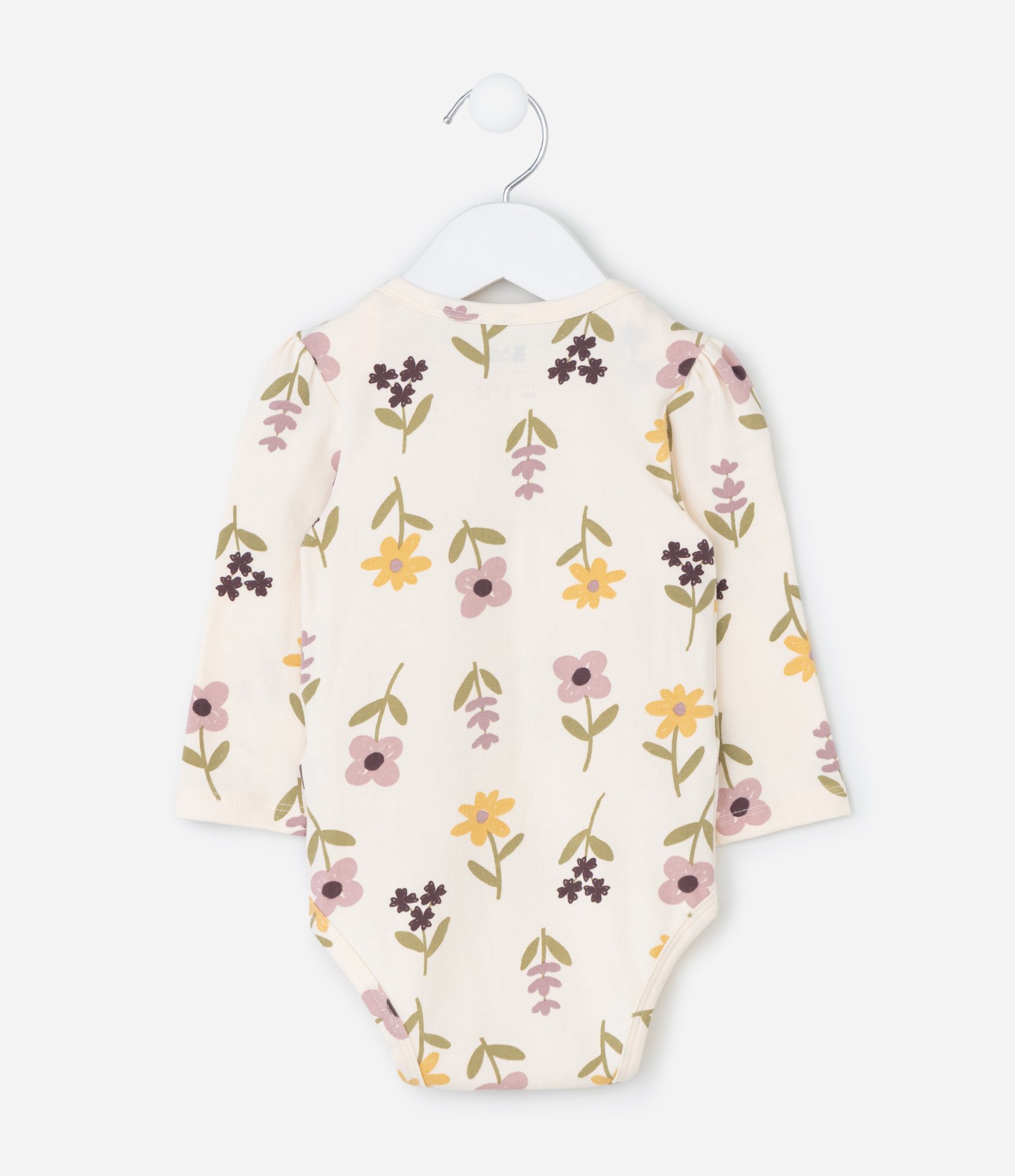 Body Infantil com Estampa Floral – Tam 0 a 18 Meses Off White 2
