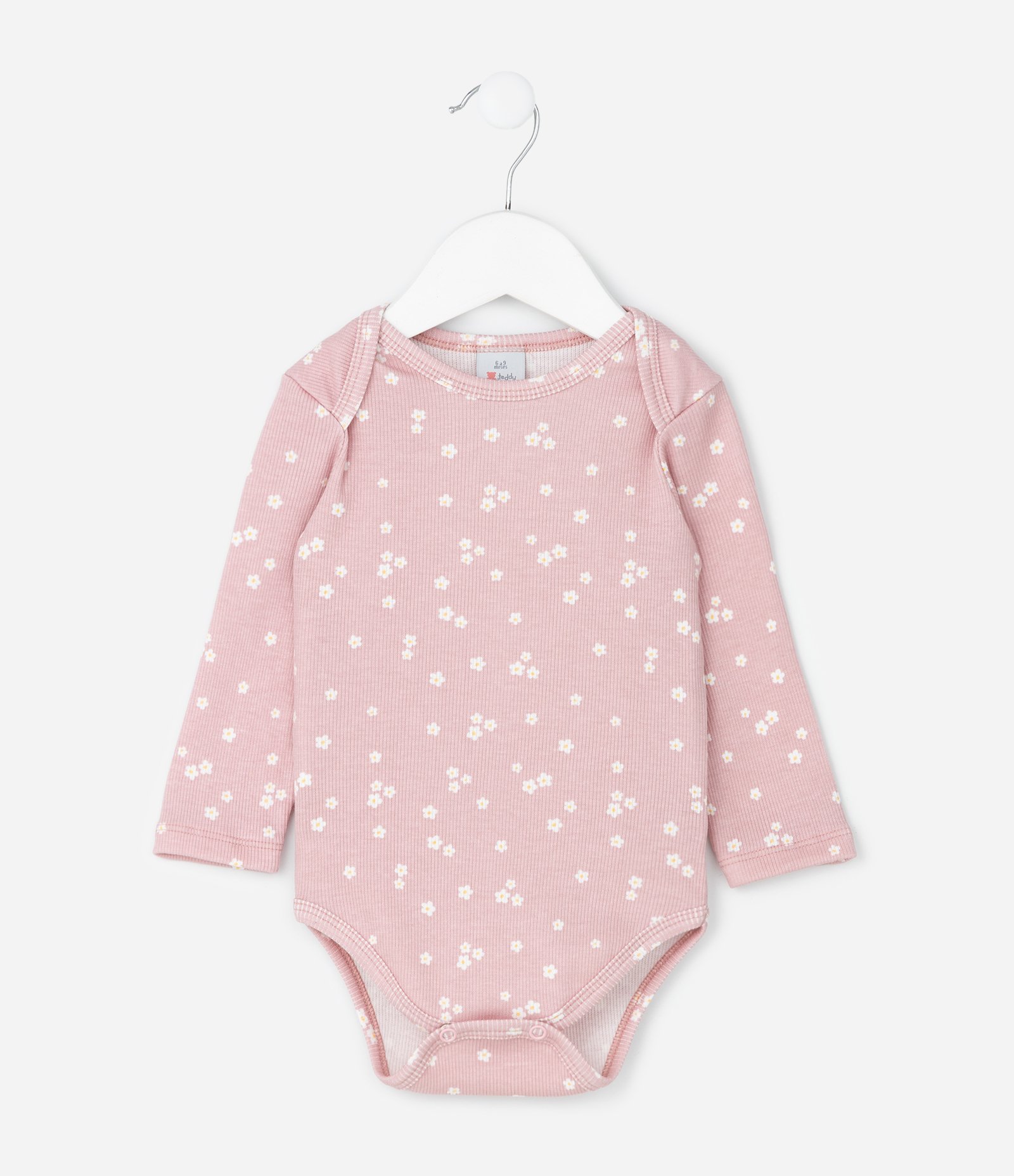 Body Infantil em Ribana com Estampa Floral Liberty – Tam 0 a 18 Meses Rosa 1