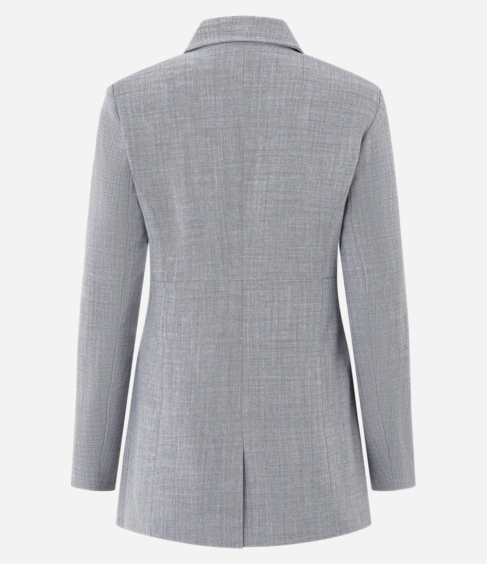 Blazer Estruturado de Alfaiataria com Abotoamento Frontal Cinza 7