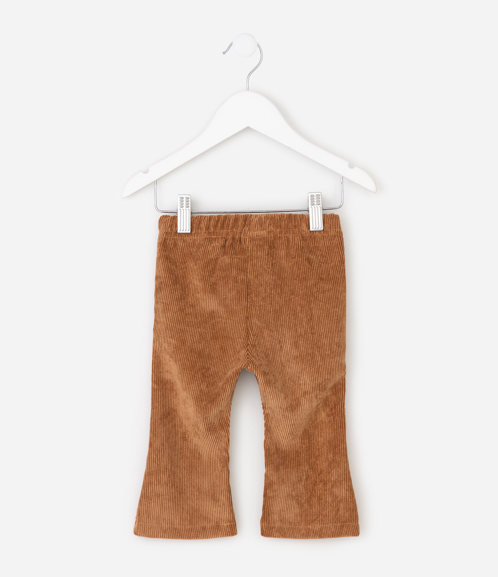 Calça Flare Infantil em Veludo Cotelê com Laço – Tam 0 a 18 Meses Marrom 3