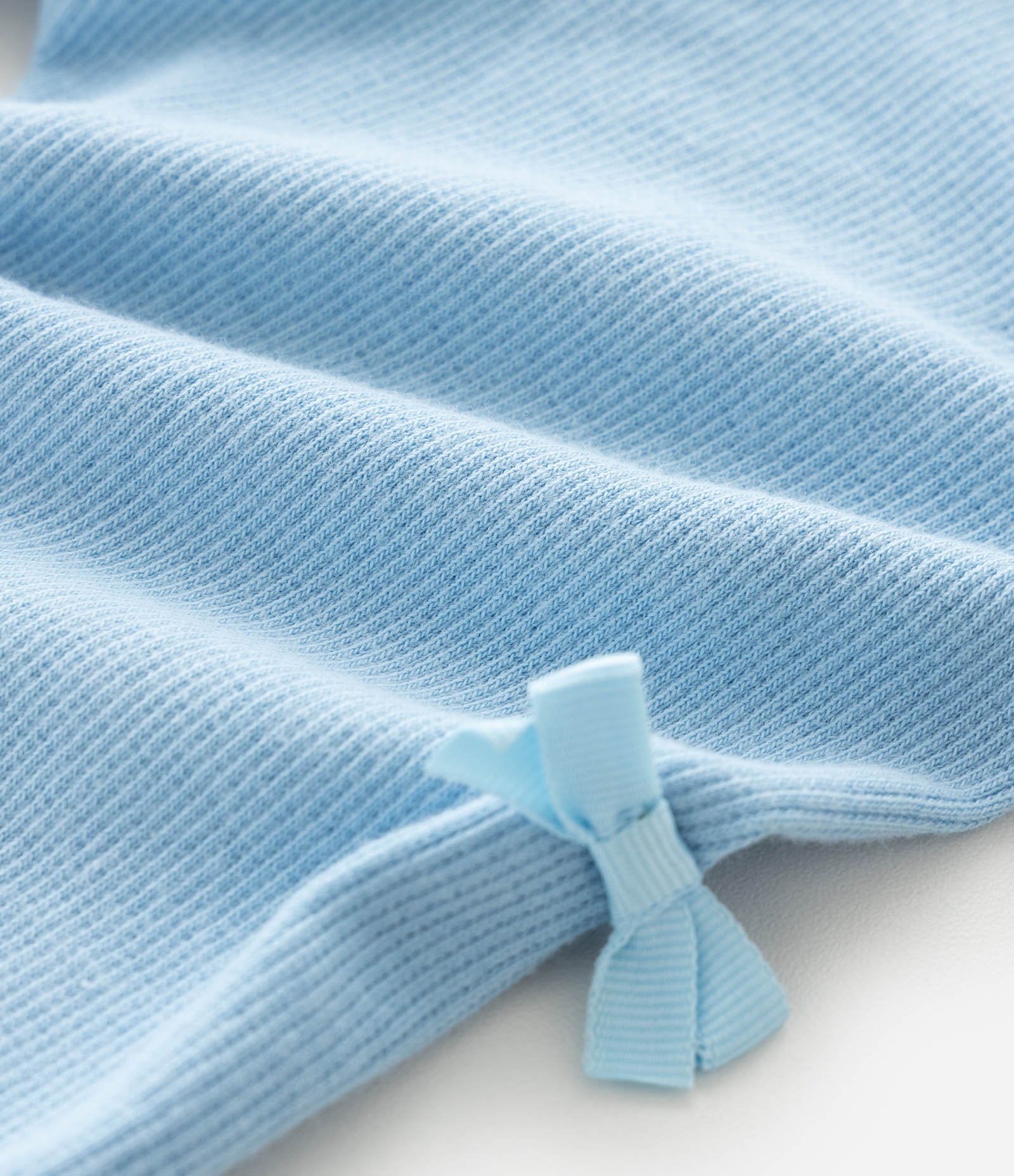 Calça Legging Infantil em Ribana com Lacinhos – Tam 0 a 18 Meses Azul Claro 4