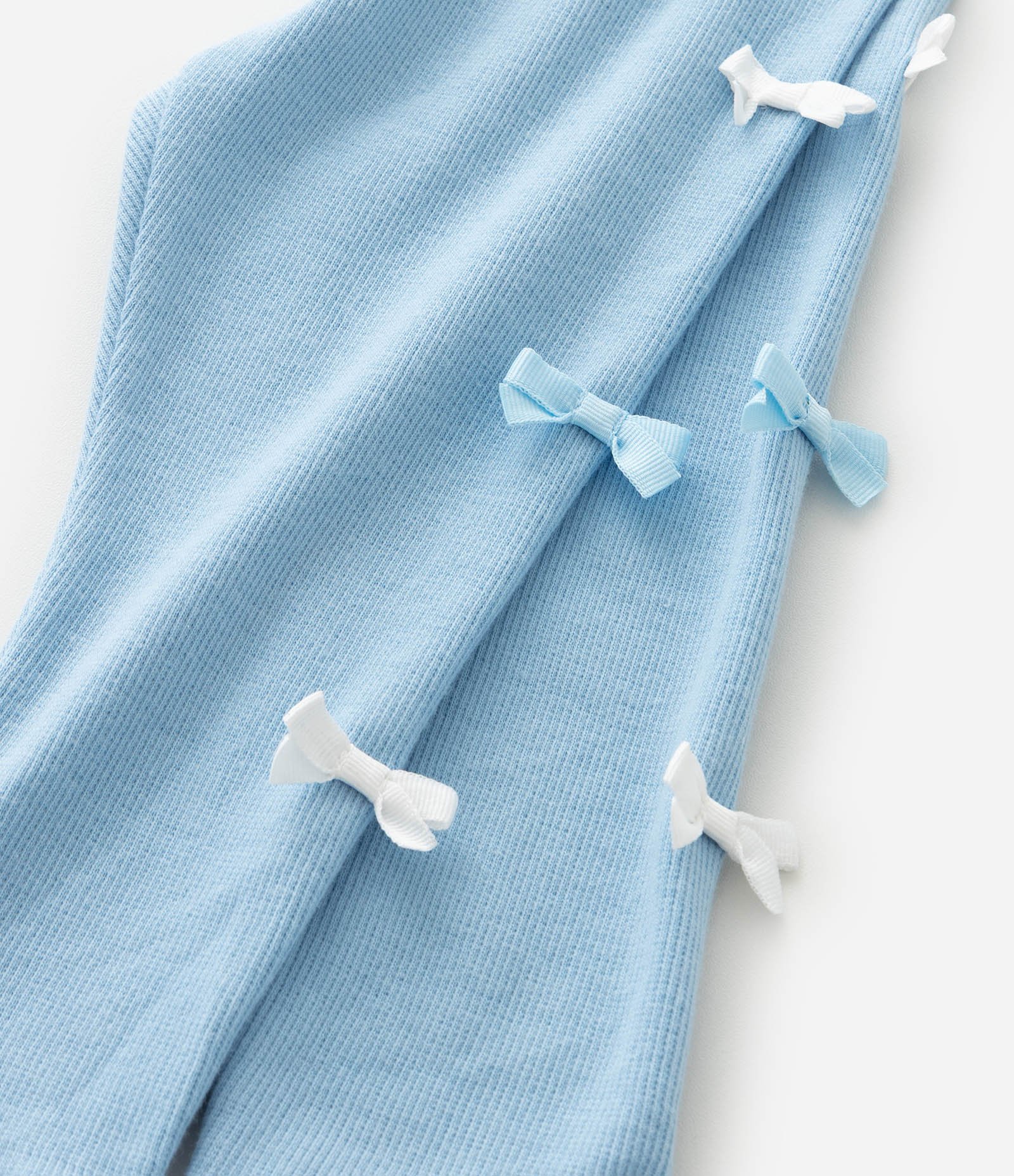 Calça Legging Infantil em Ribana com Lacinhos – Tam 0 a 18 Meses Azul Claro 6