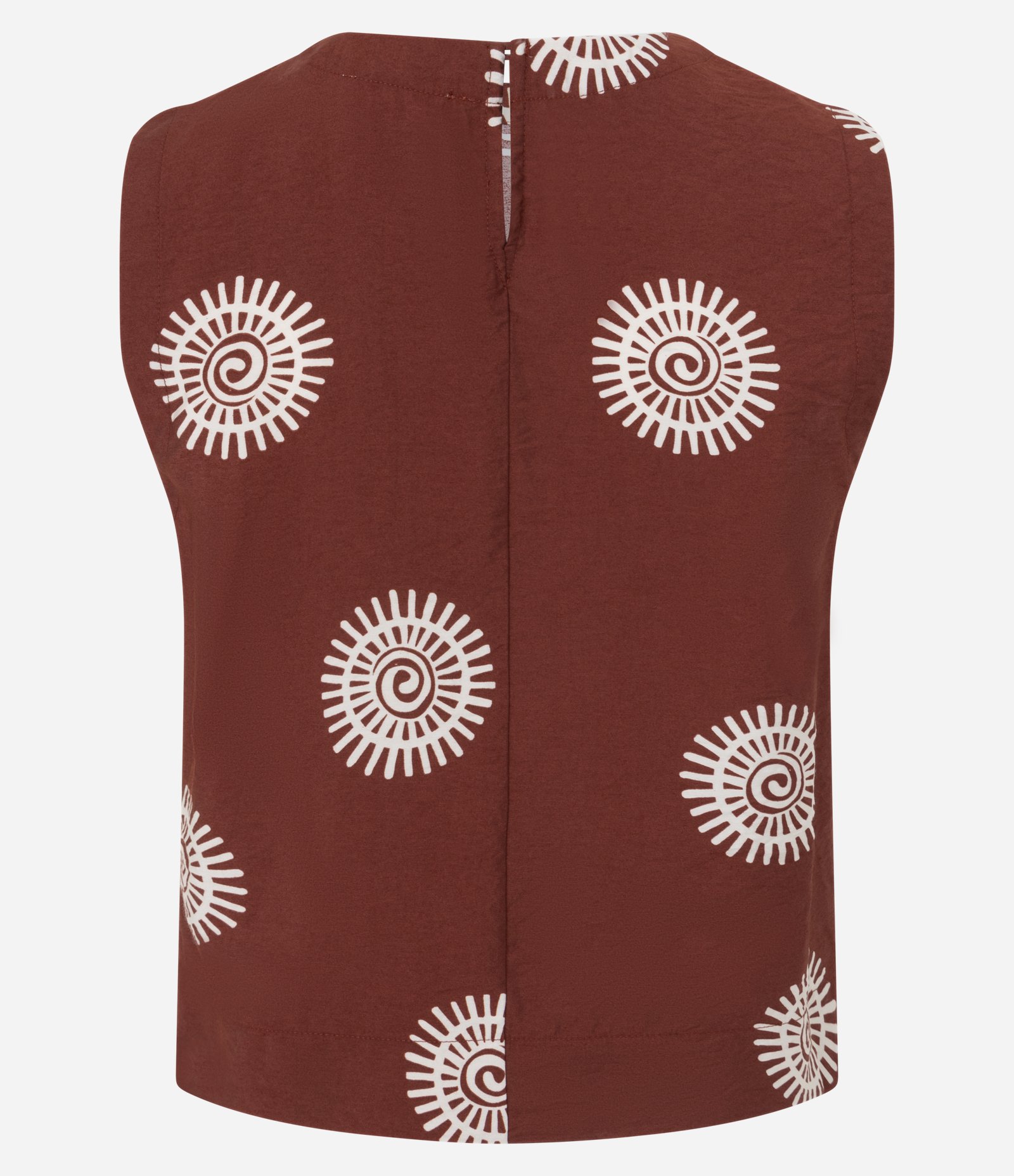 Blusa em Viscose com Alça Larga e Estampa de Repetição Marrom 6