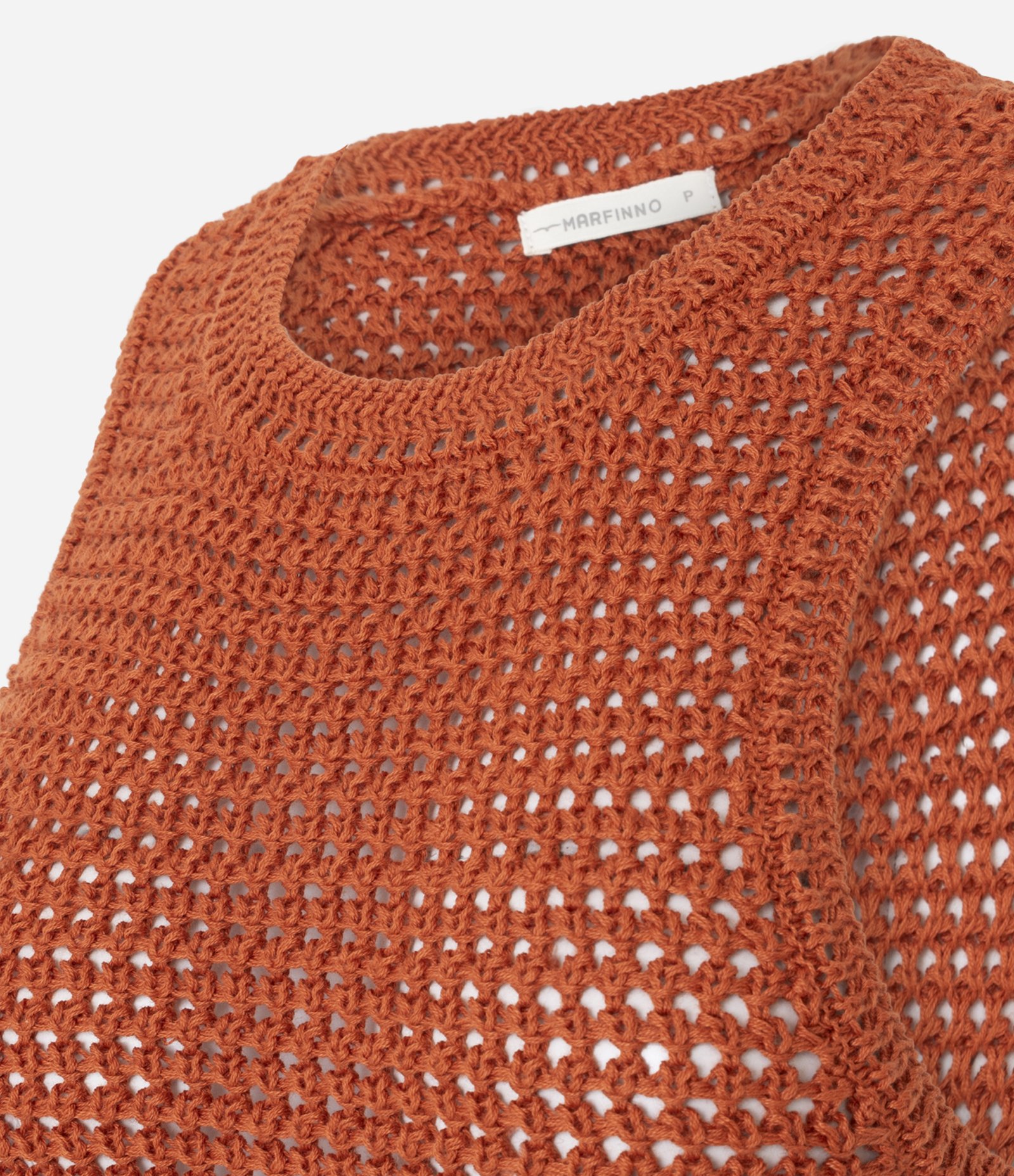 Blusa Peplum em Tricô com Ponto Crechetado Laranja 7