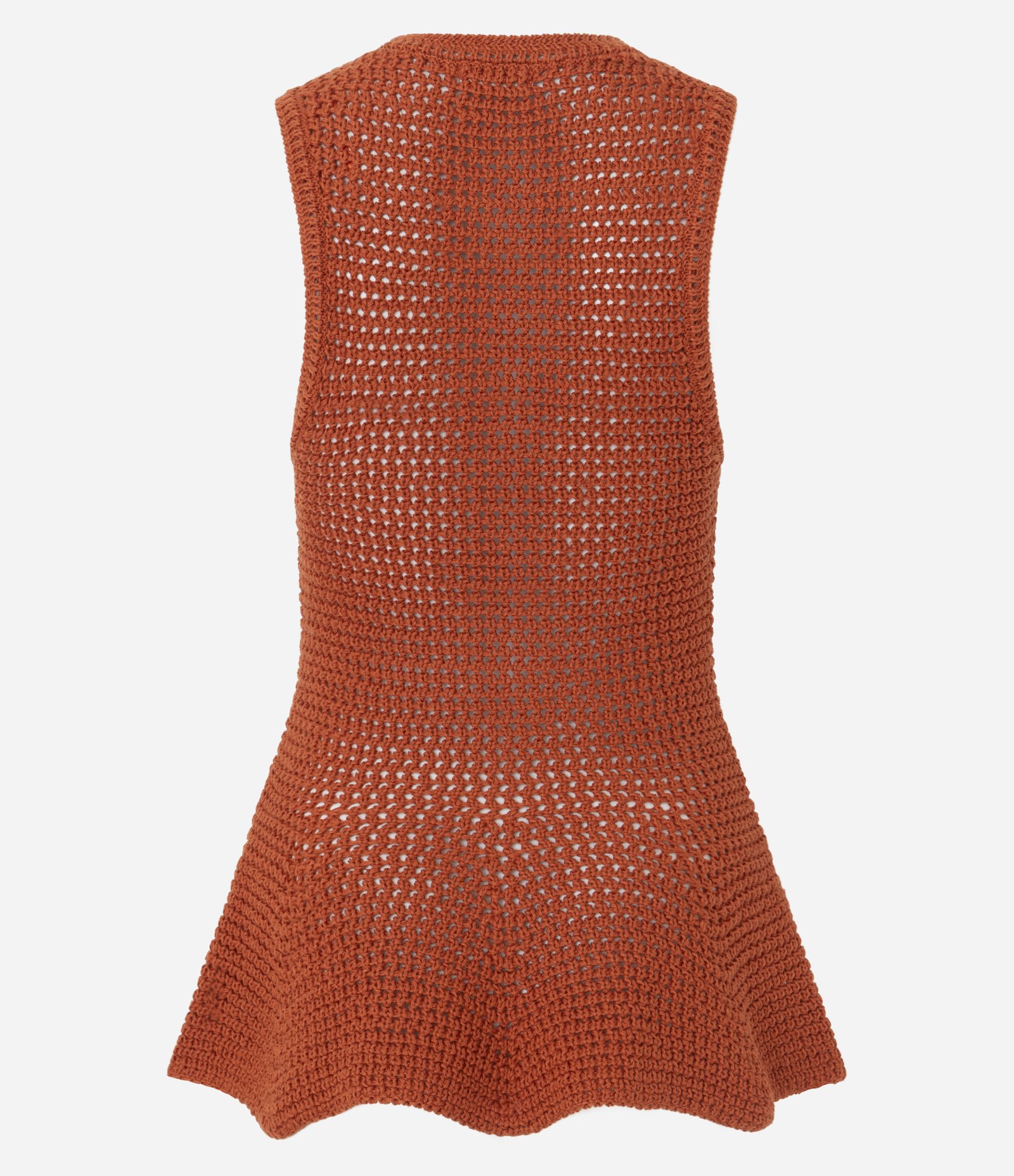 Blusa Peplum em Tricô com Ponto Crechetado Laranja 8