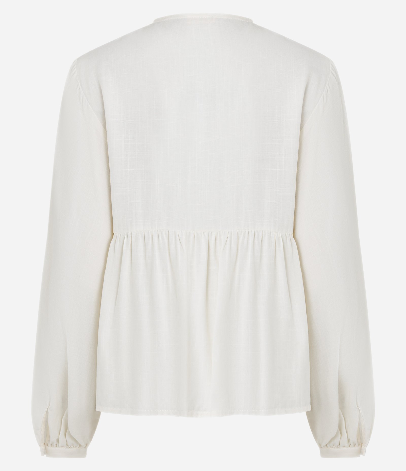 Blusa em Viscose com Bordados e Aplicação de Botões Delicados Branco 3
