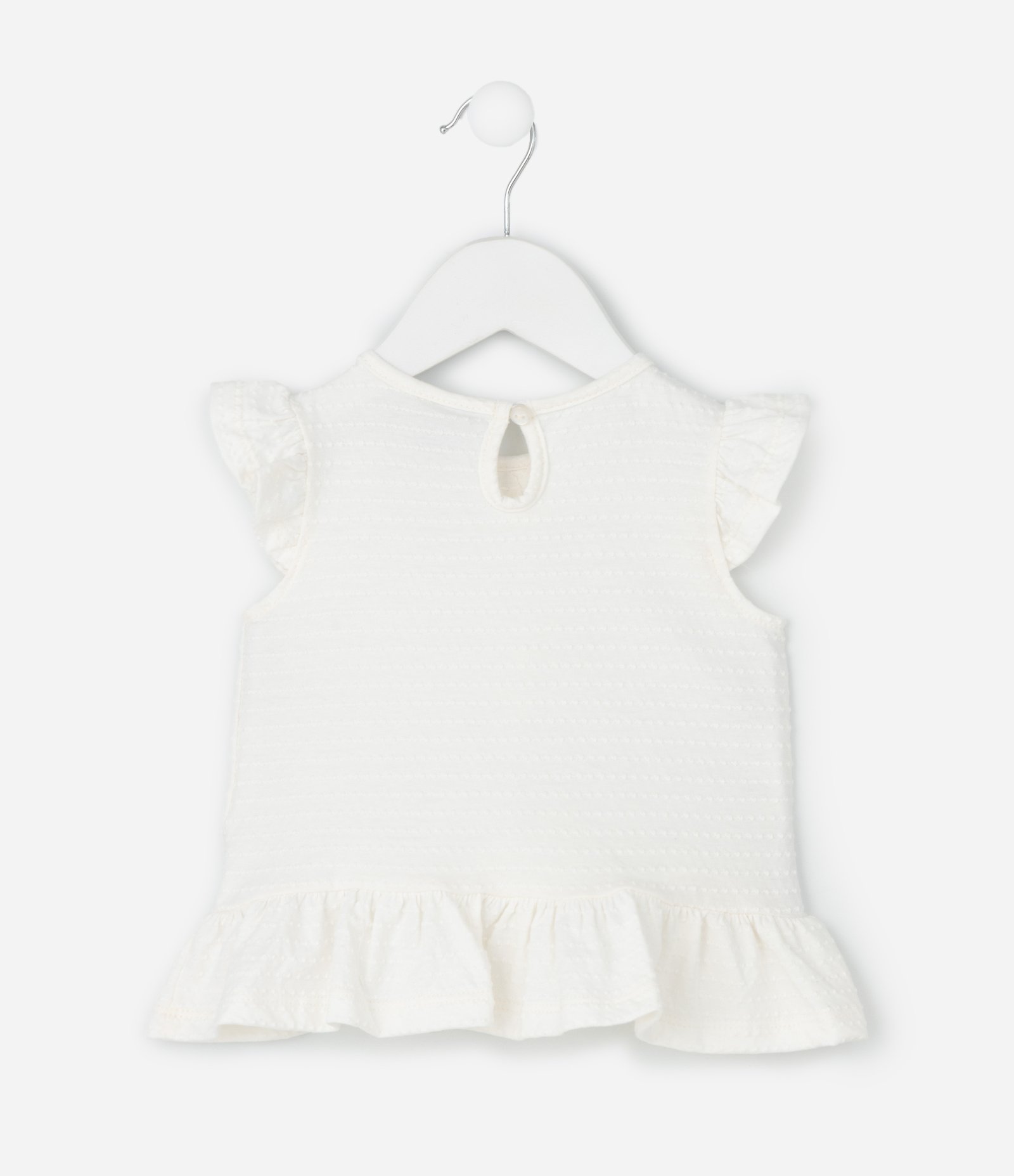 Blusa Infantil com Babados e Laços Aplicados – Tam 0 a 18 Meses Branco 2