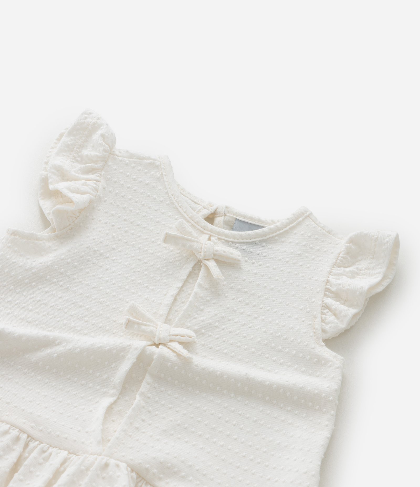Blusa Infantil com Babados e Laços Aplicados – Tam 0 a 18 Meses Branco 7