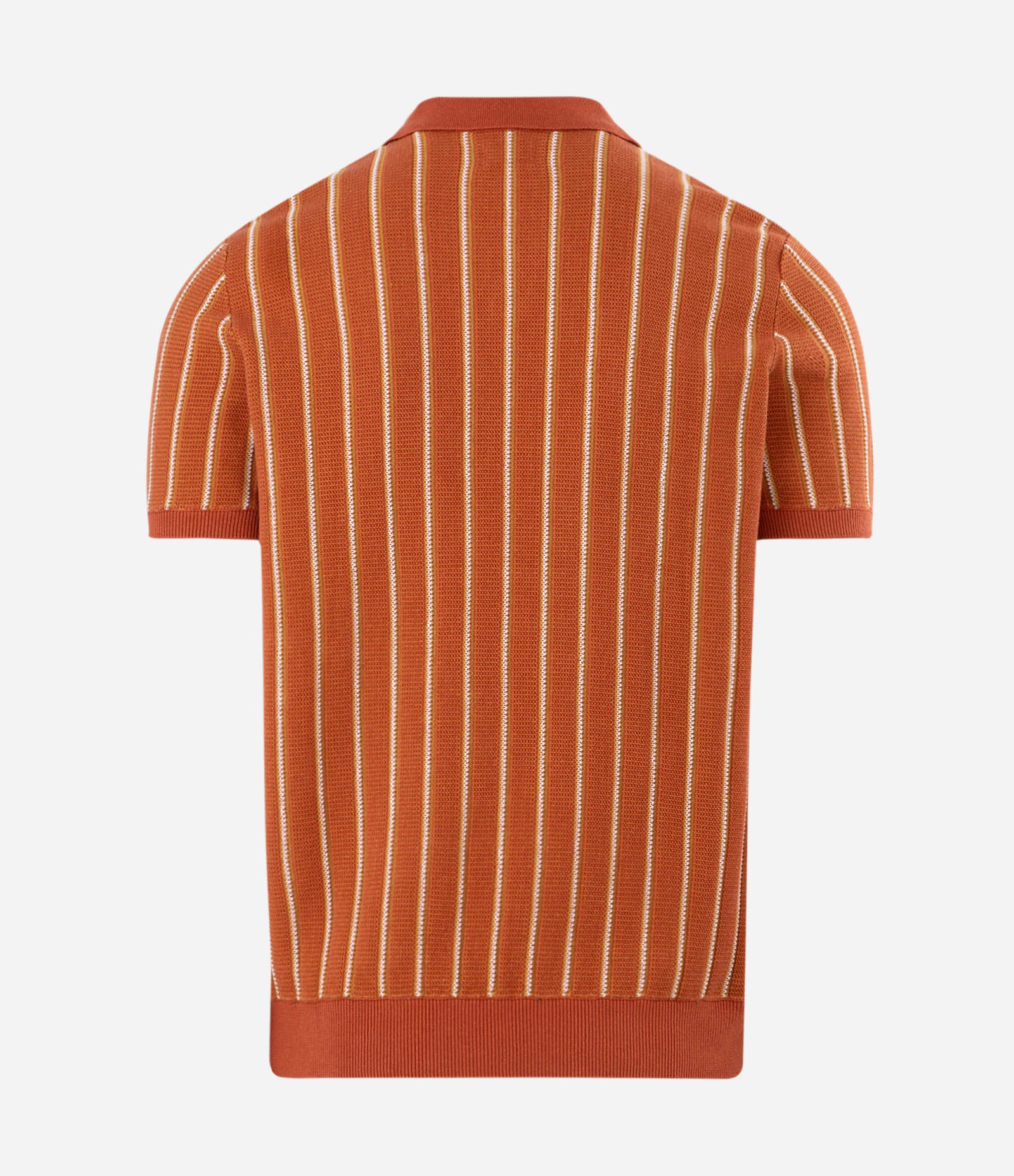 Polo Tricô Listrada Texturizada Marrom 6