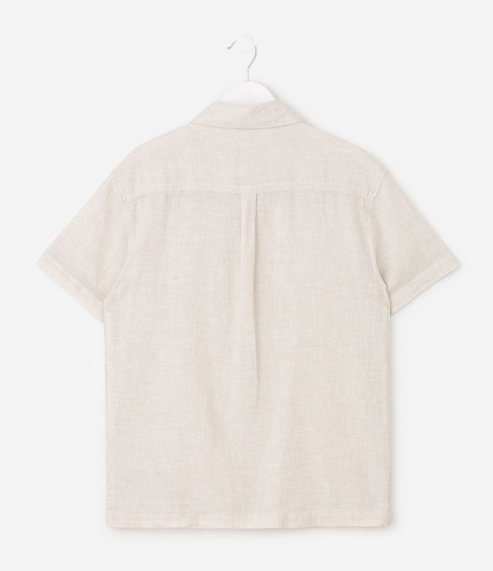 Camisa Infantil com Botões e Bolso – Tam 5 a 14 Anos Bege Claro 3