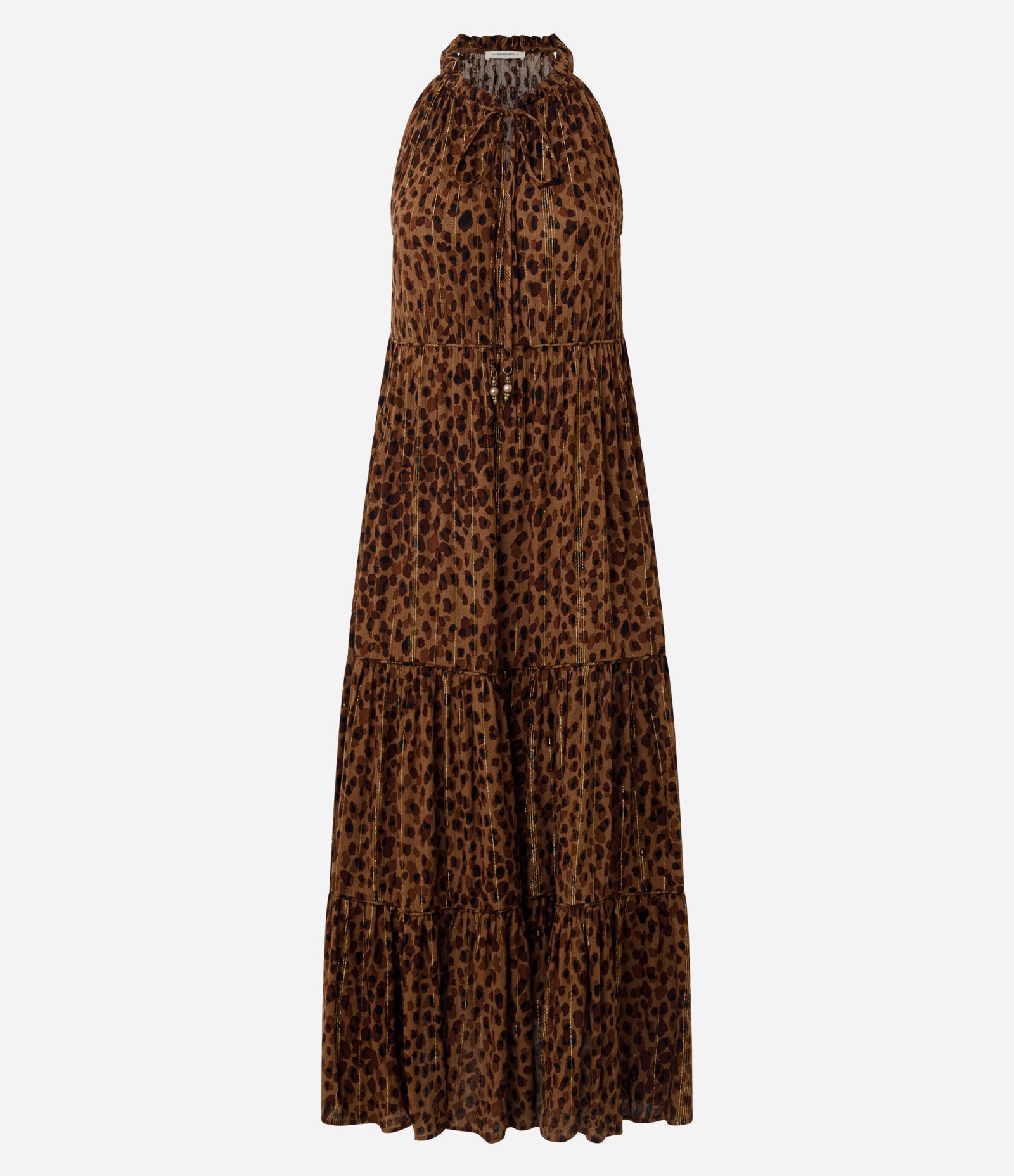 Vestido Longo em Viscose com Estampa Animal Print Marrom 1