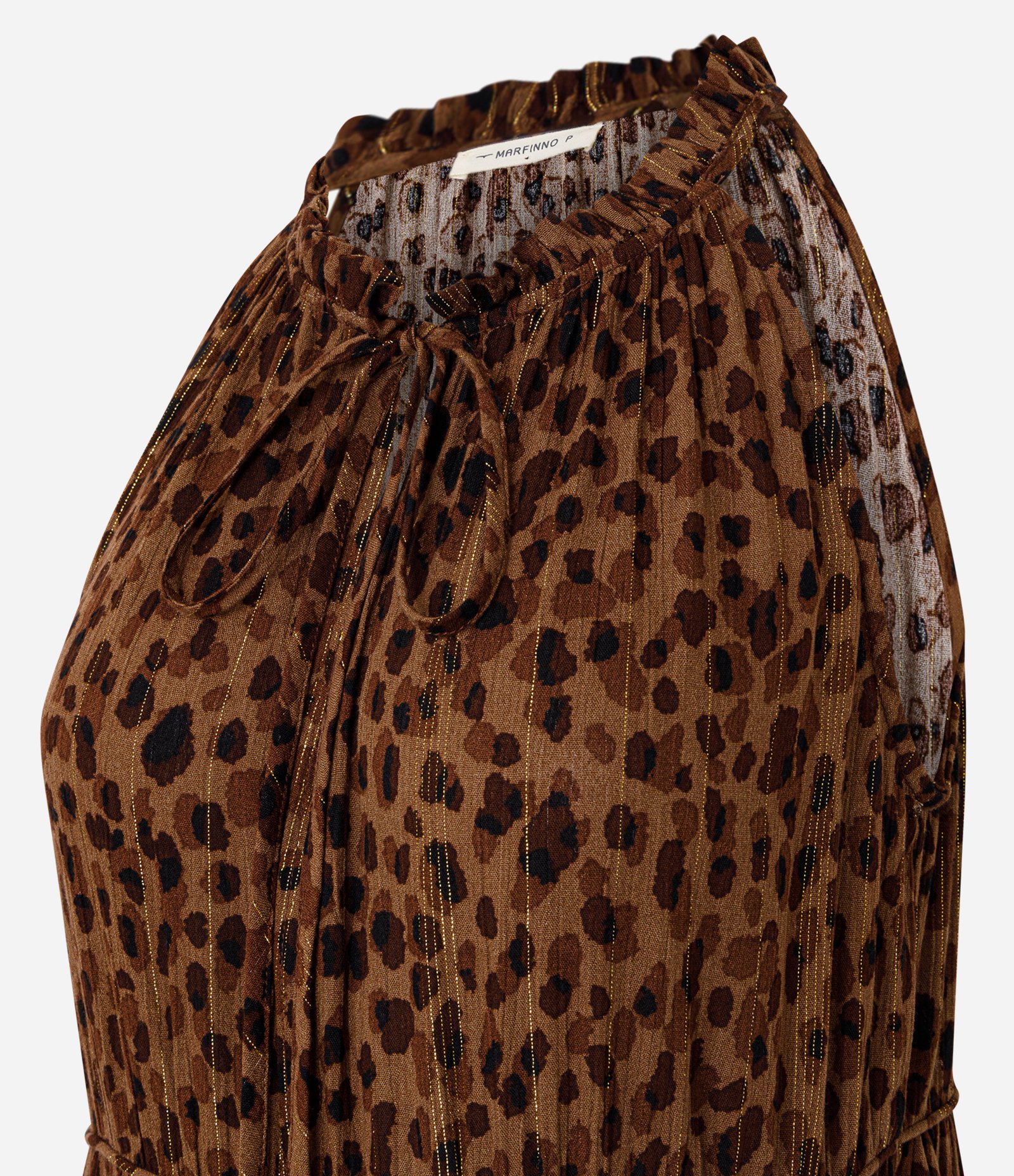 Vestido Longo em Viscose com Estampa Animal Print Marrom 2