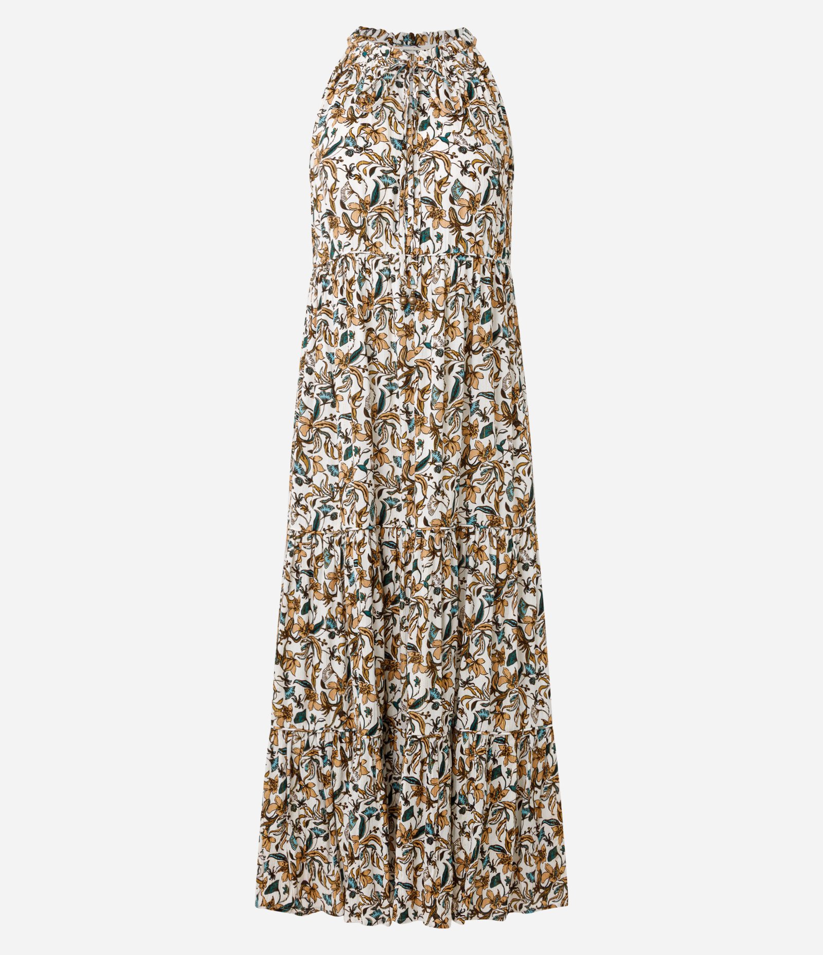 Vestido Longo em Viscose com Estampa Floral Multicores 1