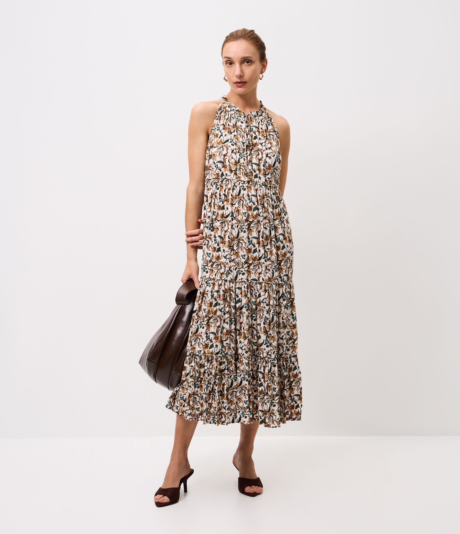 Vestido Longo em Viscose com Estampa Floral Multicores 2