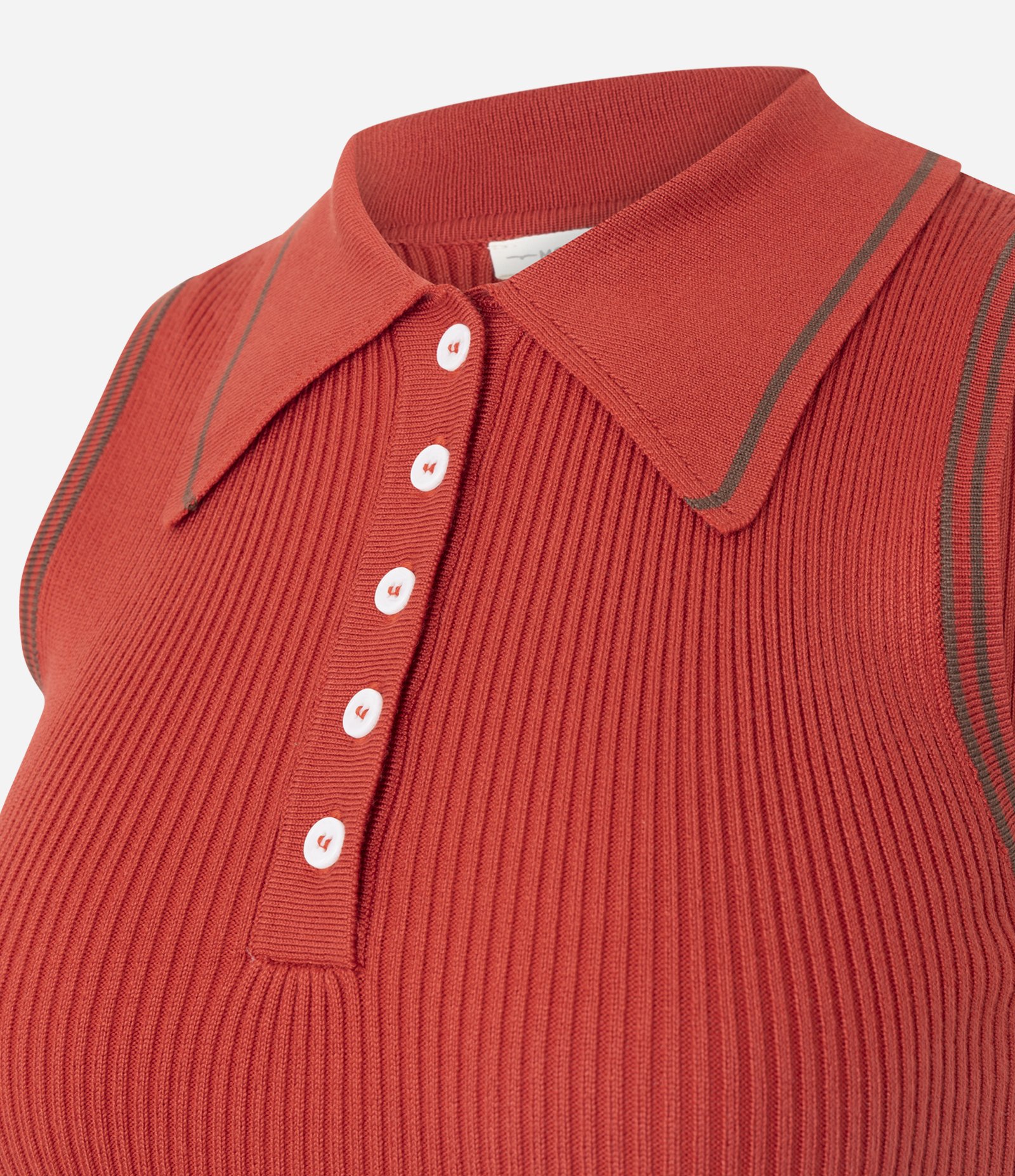 Blusa Regular em Tricô com Viés Contrastantes Laranja 6