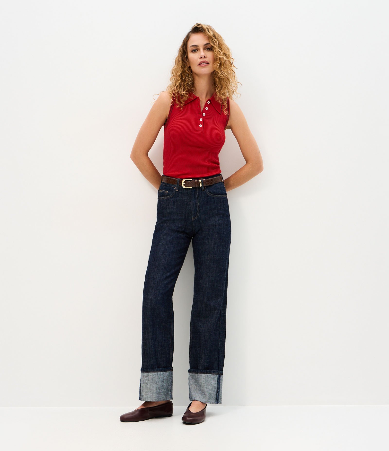Blusa Regular em Tricô com Viés Contrastantes Laranja 2