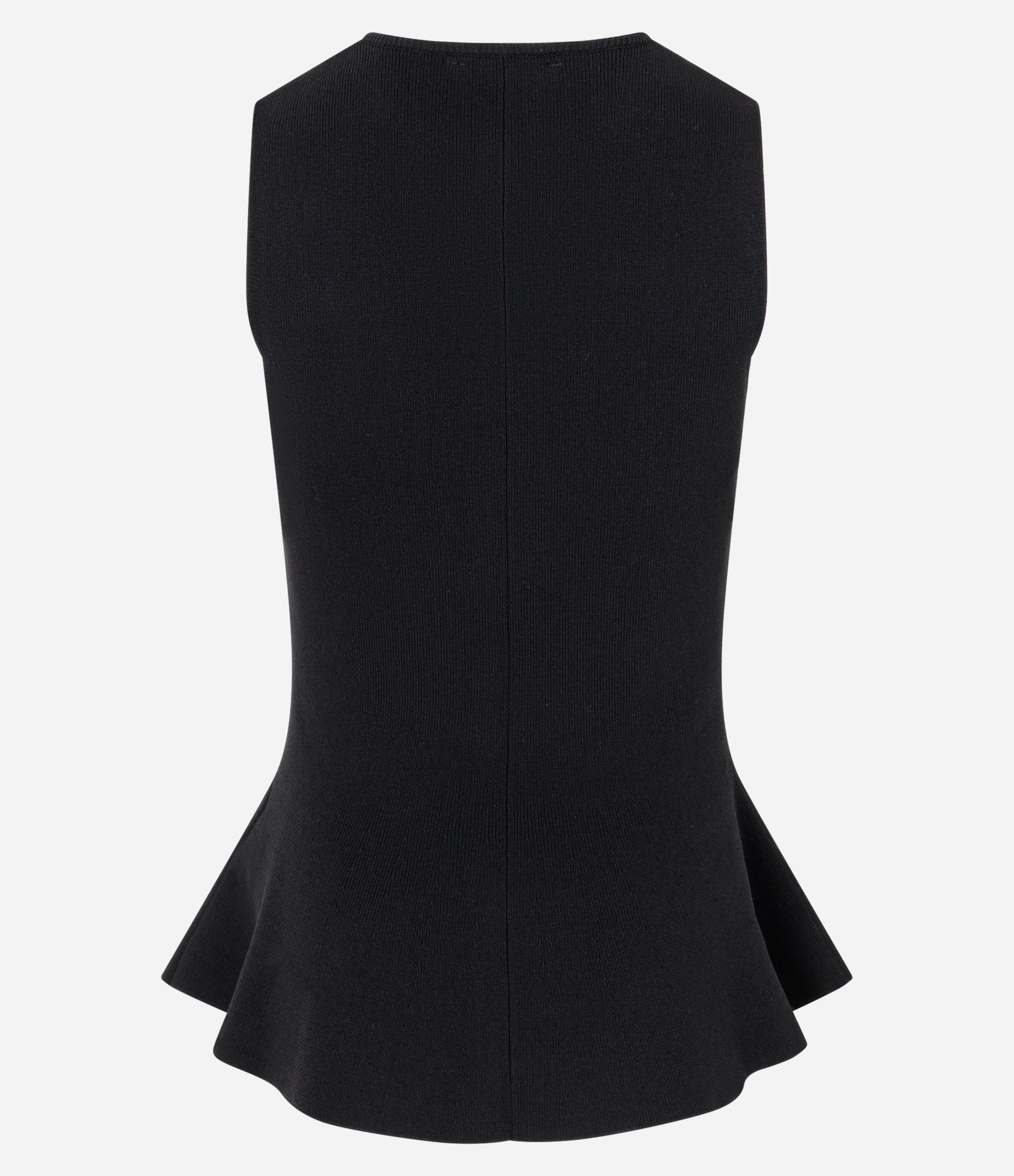 Blusa Peplum Regular em Tricô com Mini Botões Preto 3