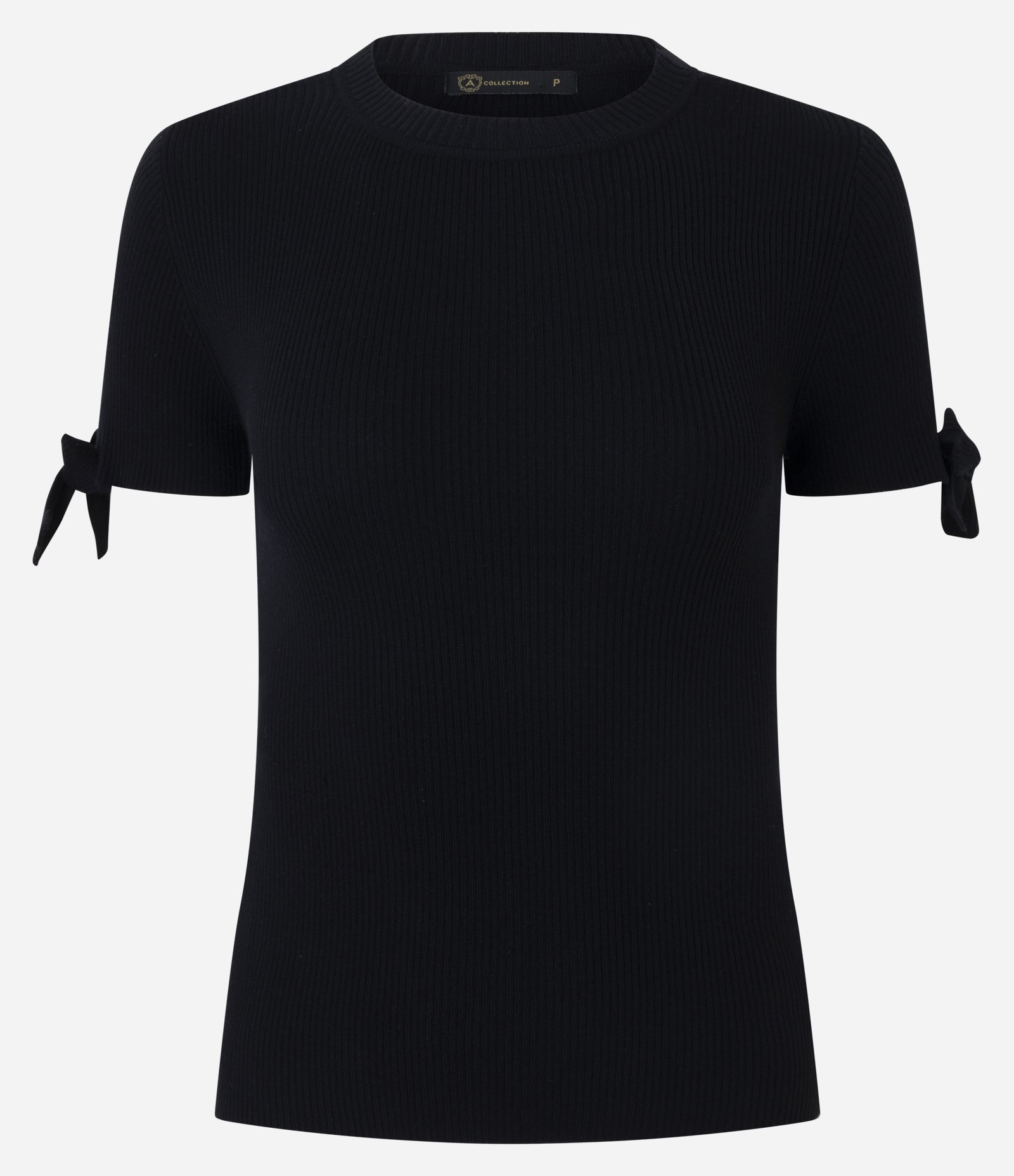 Blusa Regular em Tricô com Lacinho nas Mangas Preto 5