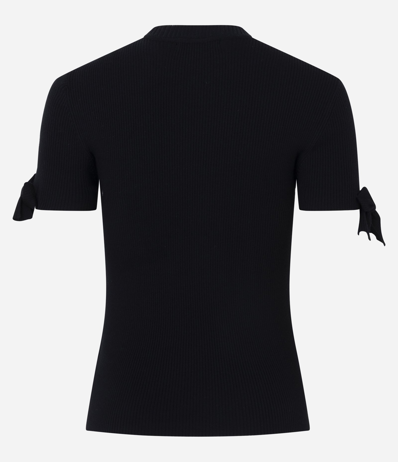 Blusa Regular em Tricô com Lacinho nas Mangas Preto 8