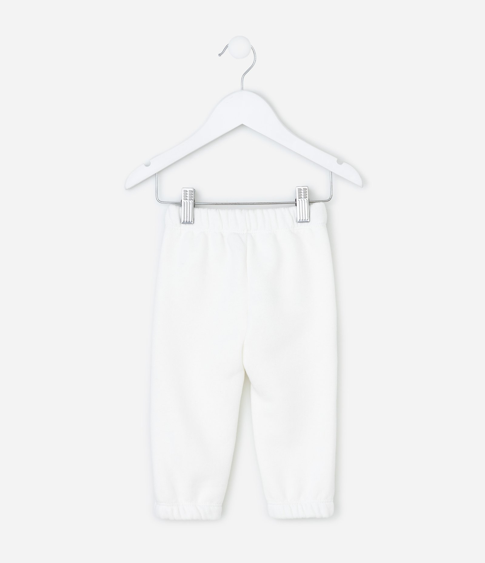 Calça Infantil em Moletom com Felpa e Lacinho – Tam 0 a 18 Meses Branco 2