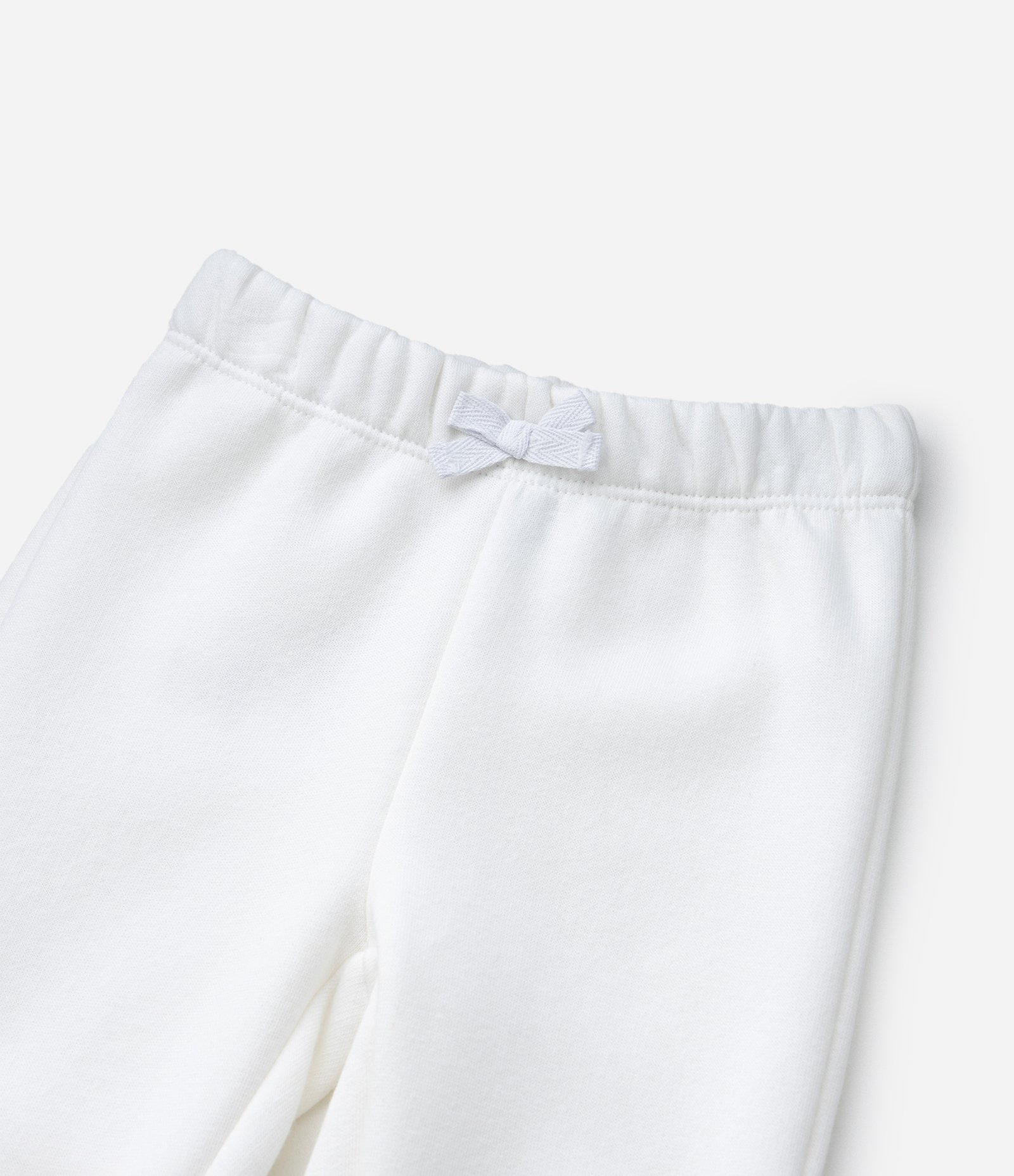 Calça Infantil em Moletom com Felpa e Lacinho – Tam 0 a 18 Meses Branco 5