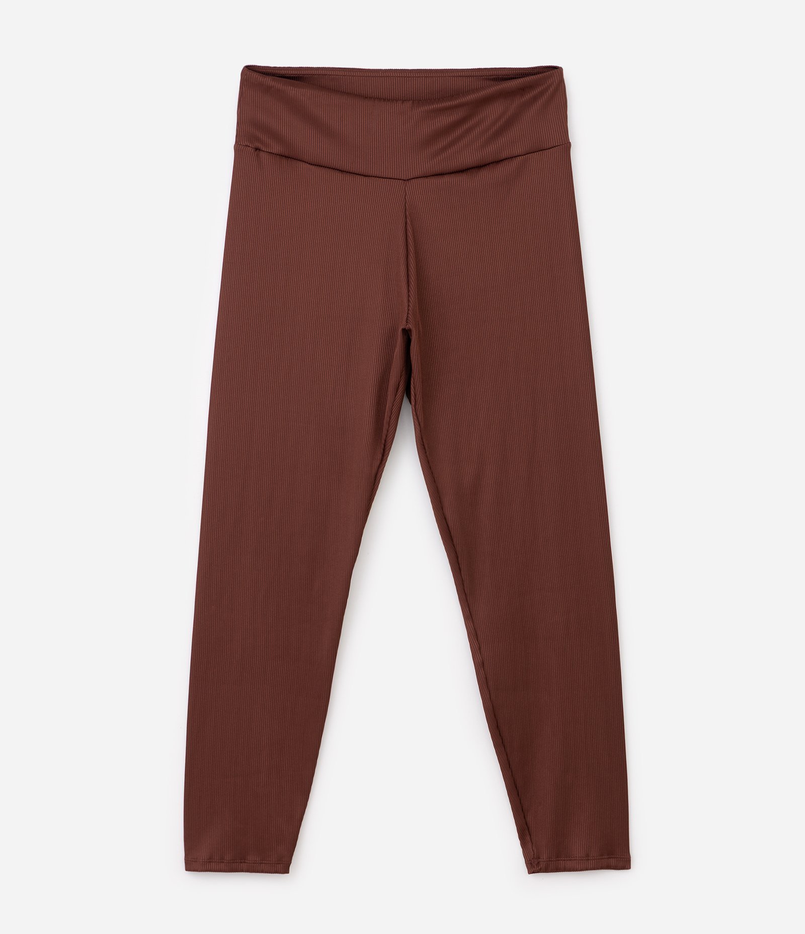 Calça Legging Esportiva em Ribana Curve & Plus Size Marrom 5