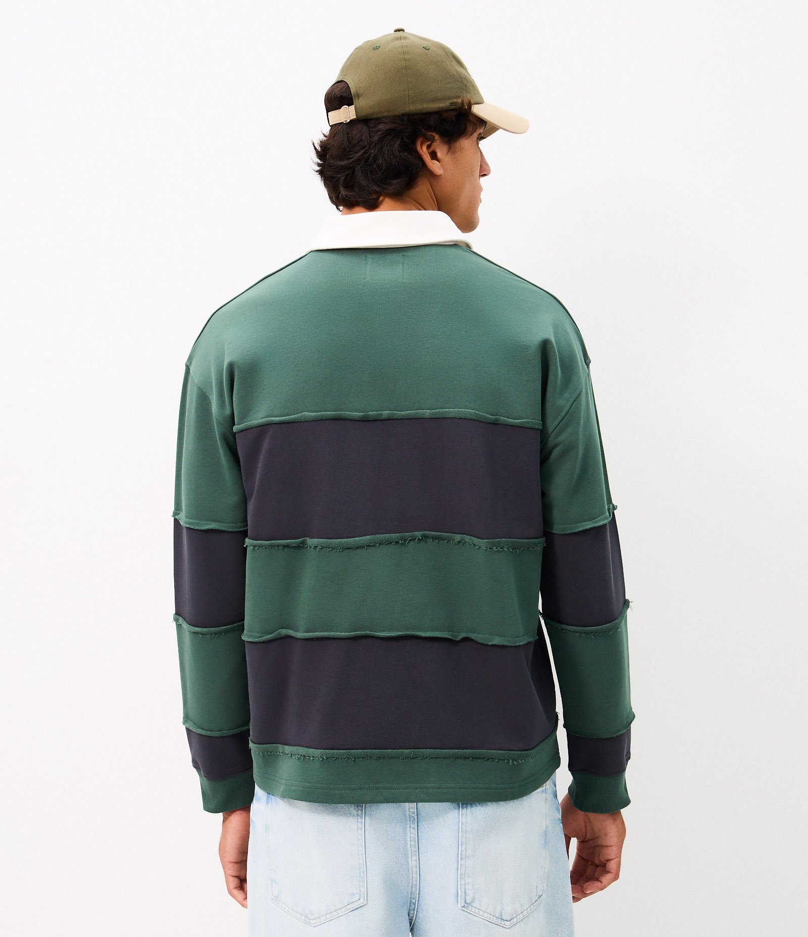 Camiseta Listrada com Gola Polo Verde 3