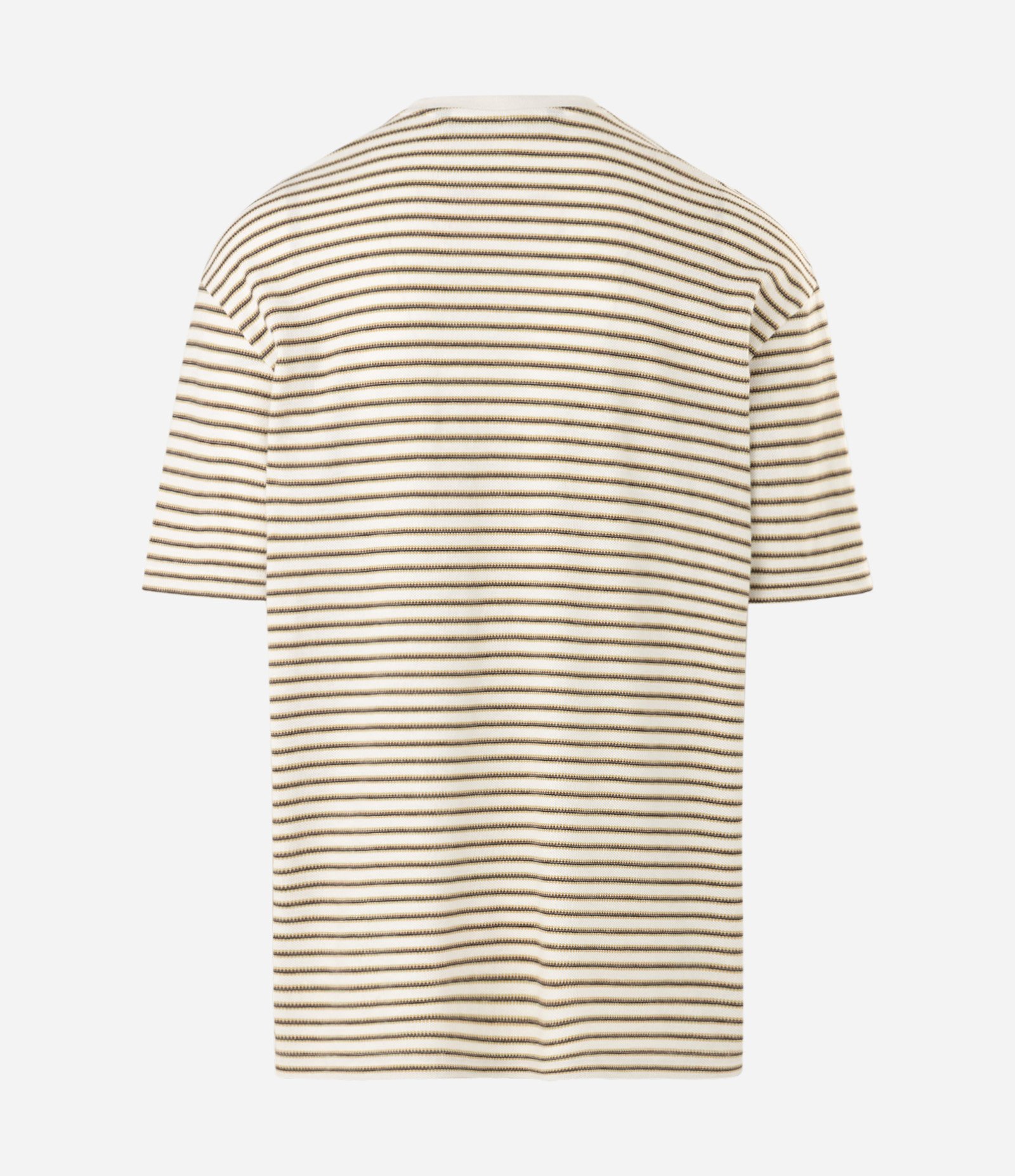 Camiseta Boxy Listrada em Algodão Fio Tinto Off White 5