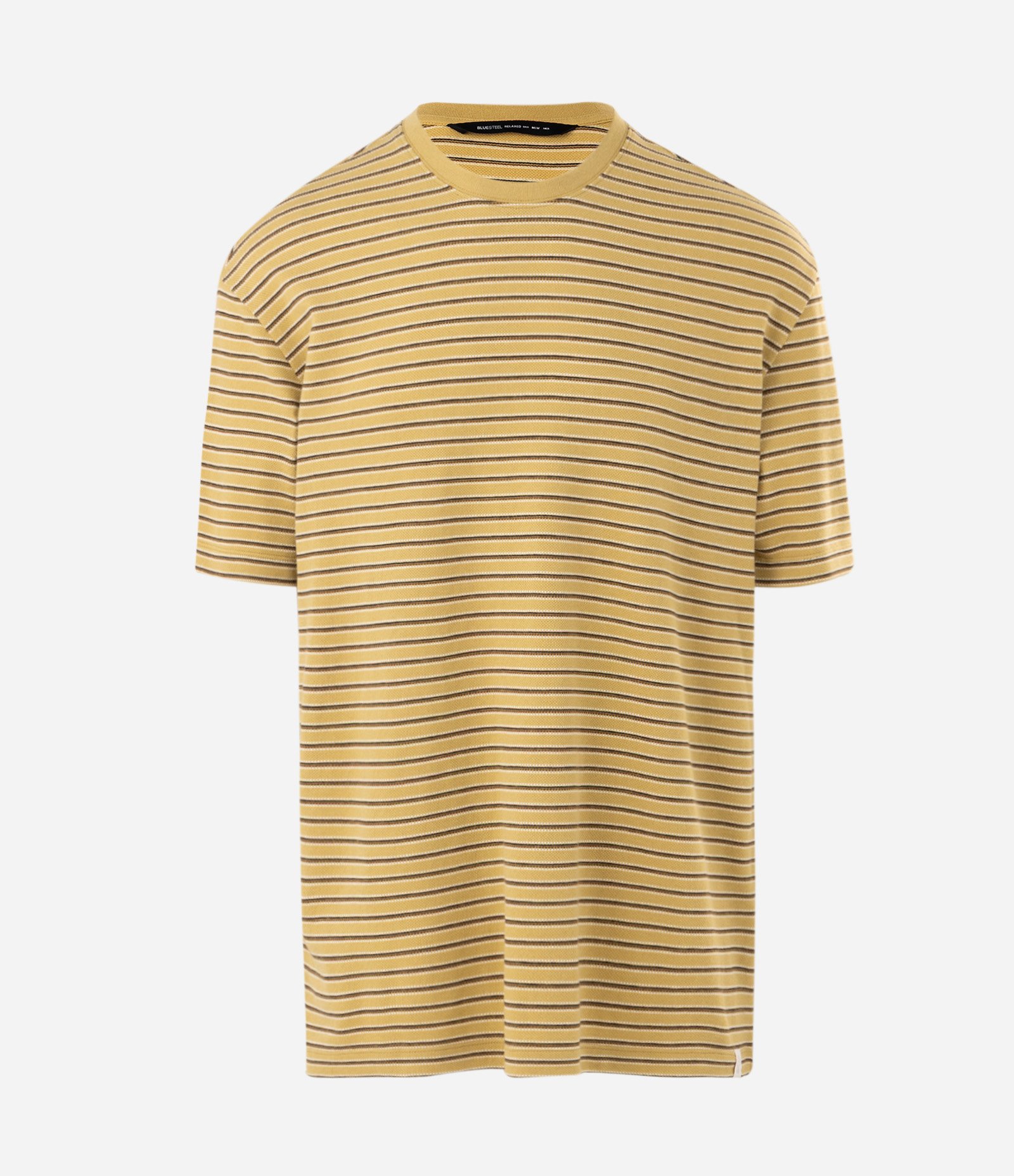 Camiseta Boxy Listrada em Algodão Fio Tinto Amarelo 5