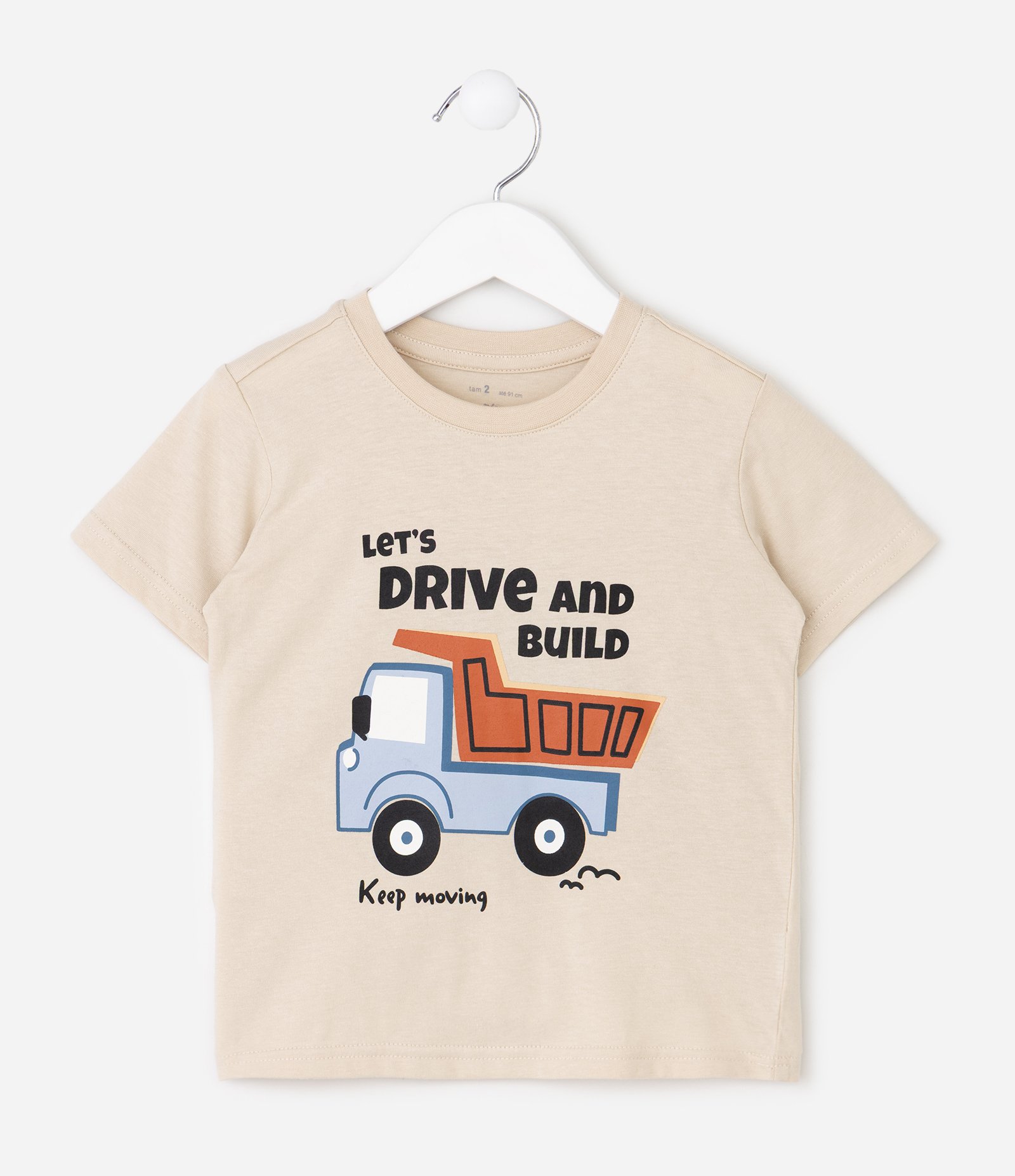 Conjunto Infantil com Estampa Fullprint Carrinhos – Tam 1 a 6 Anos Bege/Azul 3