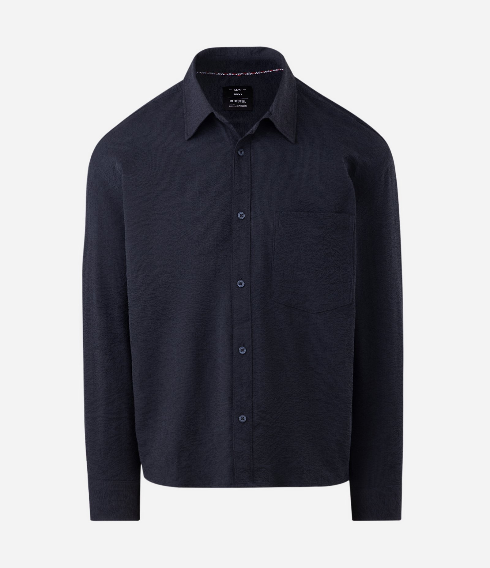 Camisa em Microfibra Texturizada Azul 5
