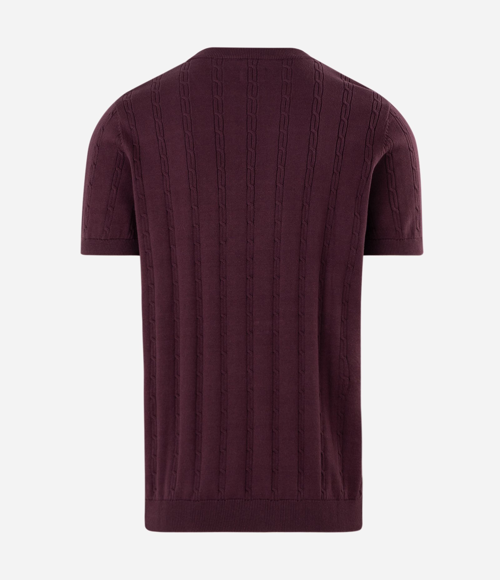 Camiseta em Algodão com Textura Trançada Vinho 6