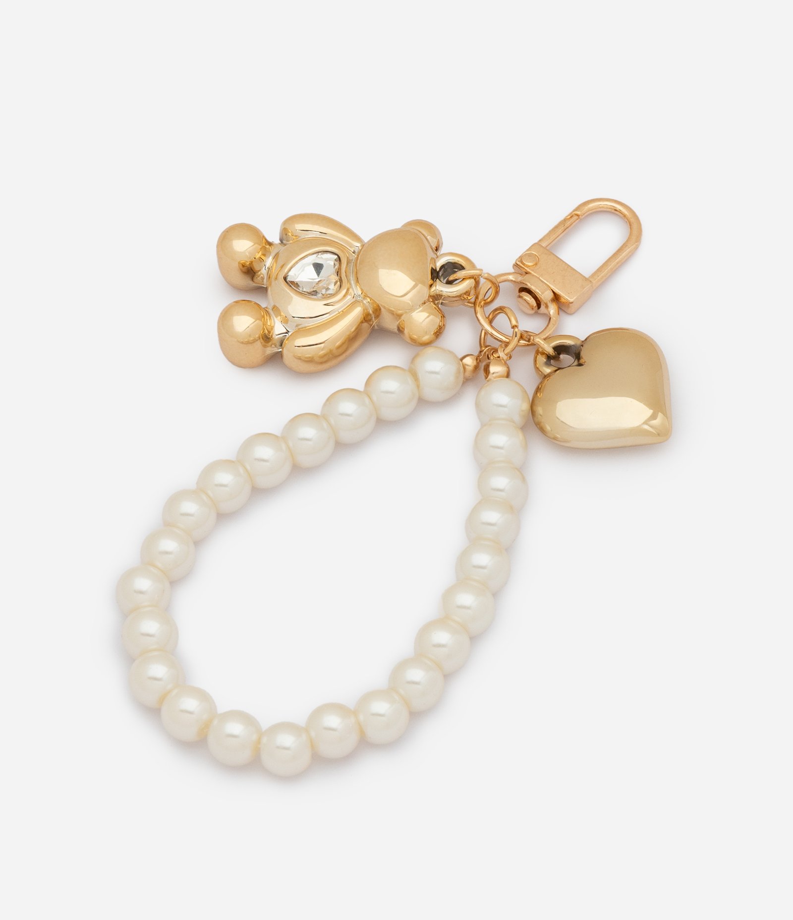 Chaveiro com Pérolas e Ursinhos Dourado 2