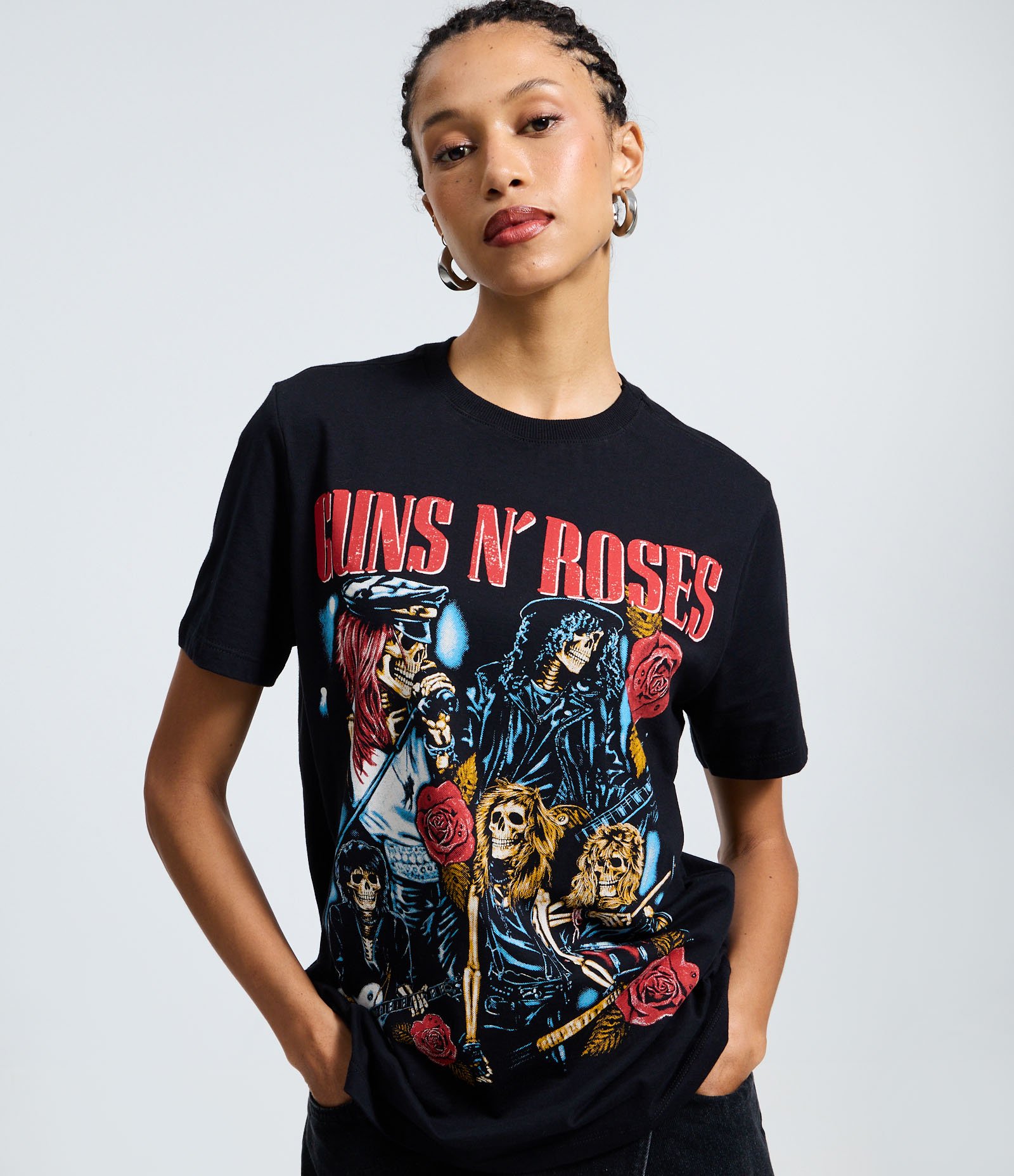 Camiseta em Algodão com Estampa Guns N’ Roses Preto 3