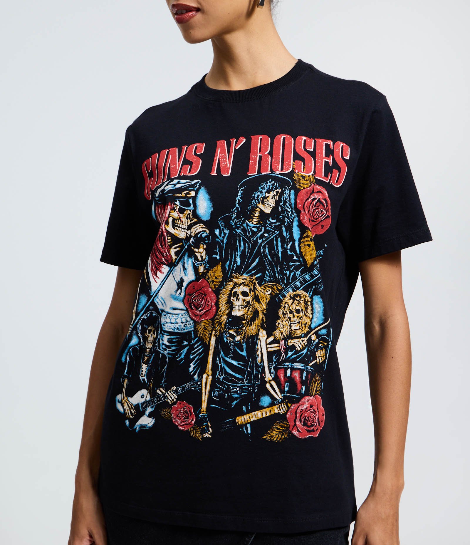 Camiseta em Algodão com Estampa Guns N’ Roses Preto 4