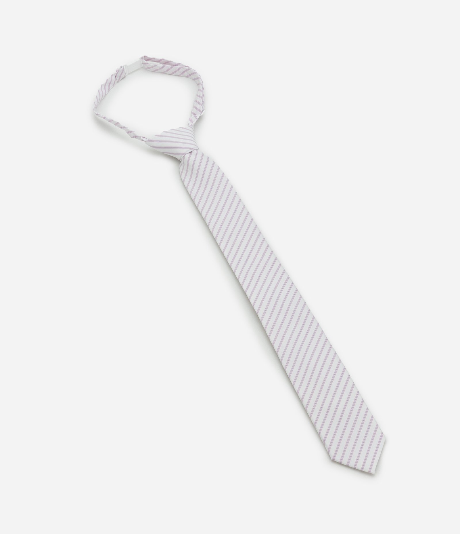 Gravata em Cotton com Estampa Listrada Branco 1