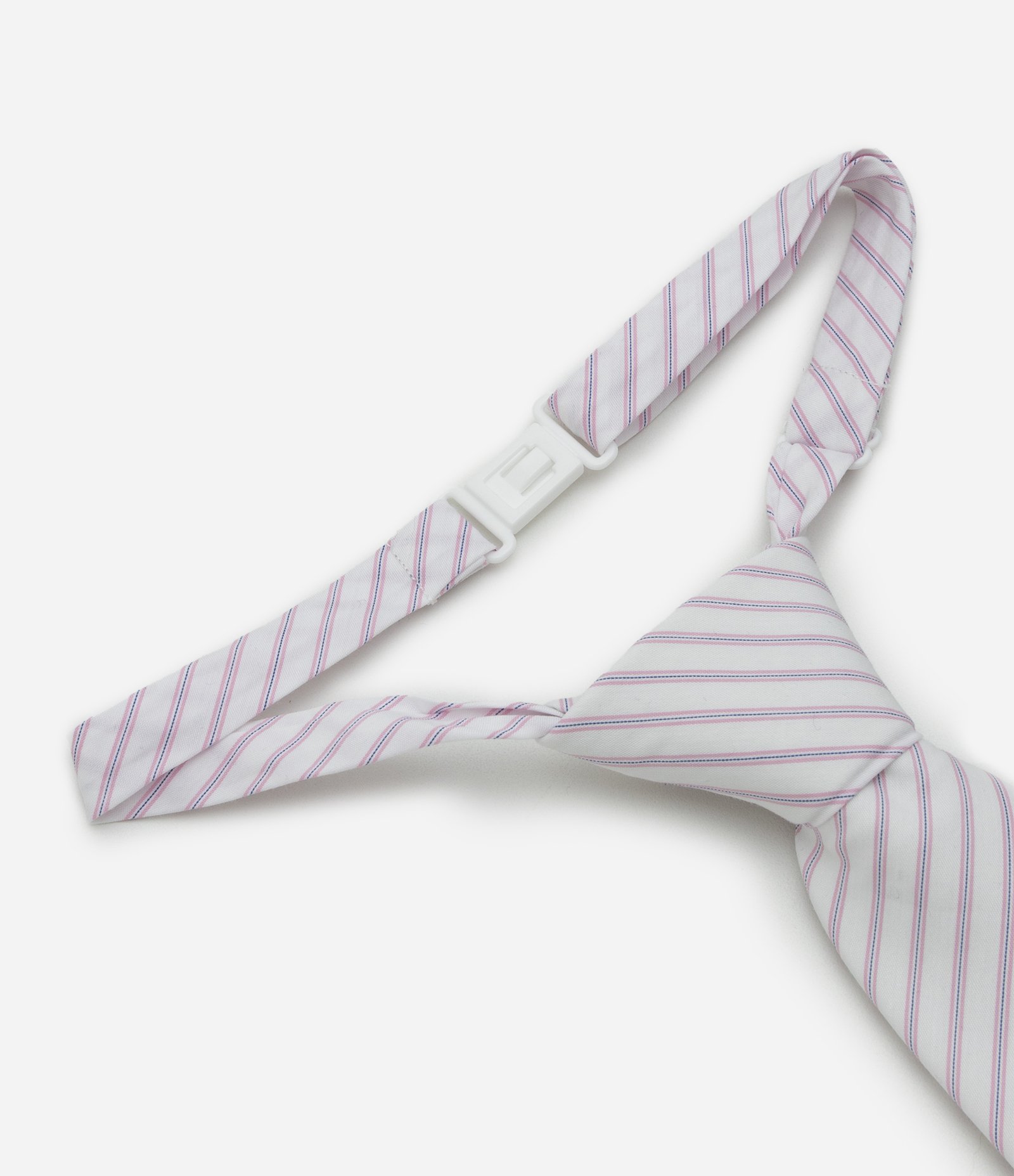 Gravata em Cotton com Estampa Listrada Branco 2