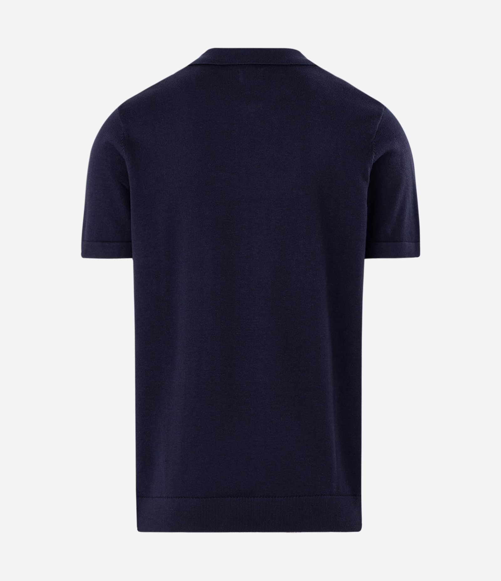 Polo Texturizada Half Zipper Algodão Azul 6