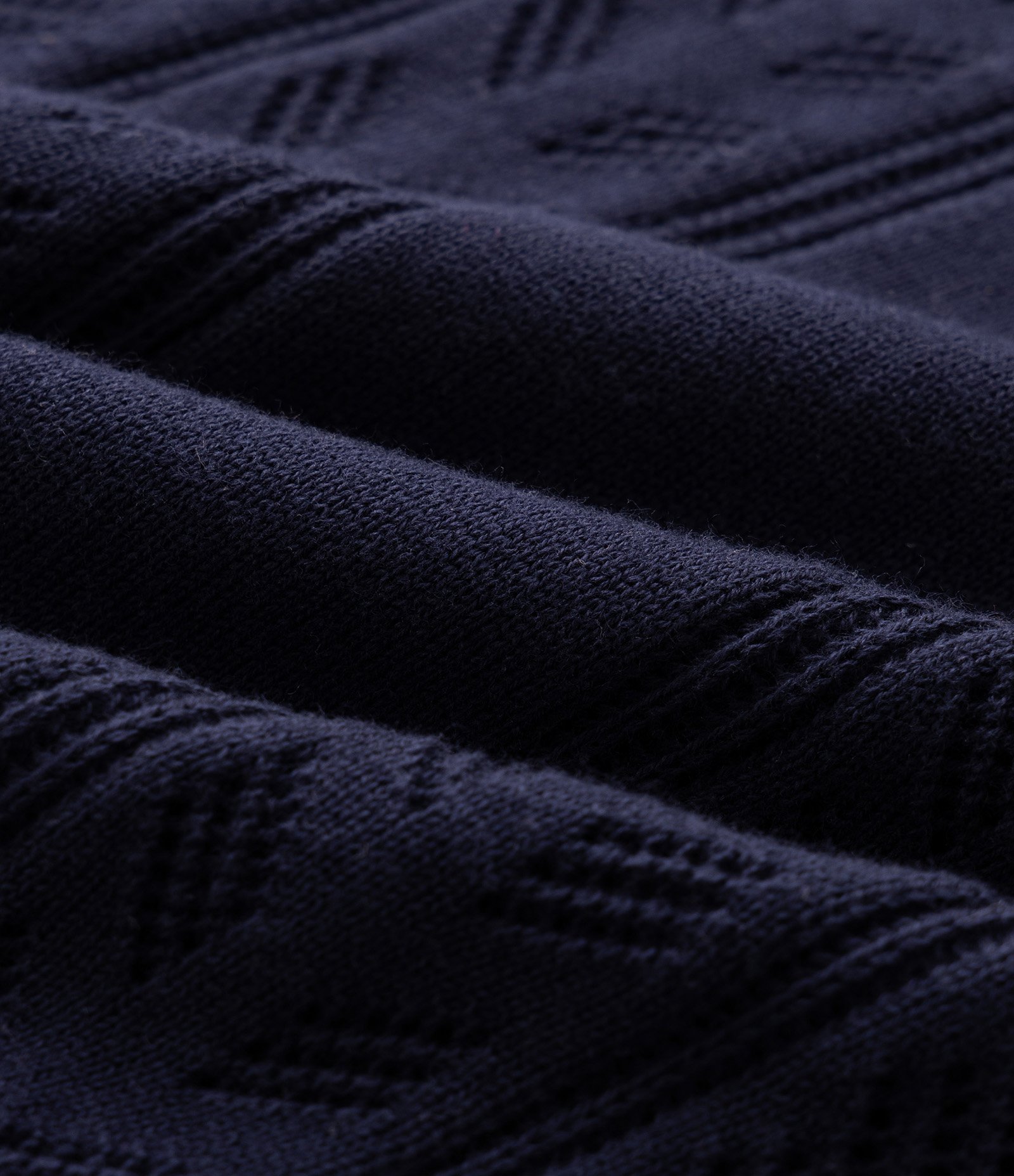 Polo Texturizada Half Zipper Algodão Azul 7
