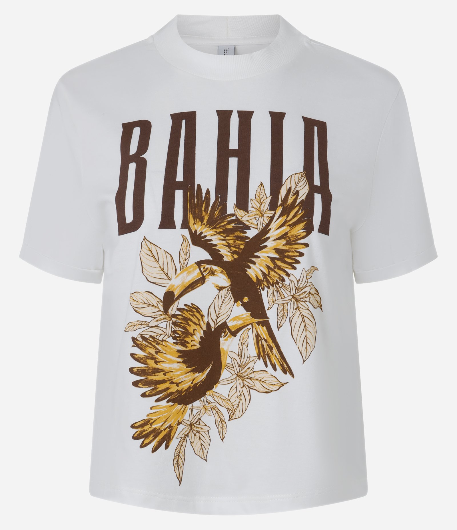 Blusa com Lettering Bahia e Estampa Tucanos Branco 5