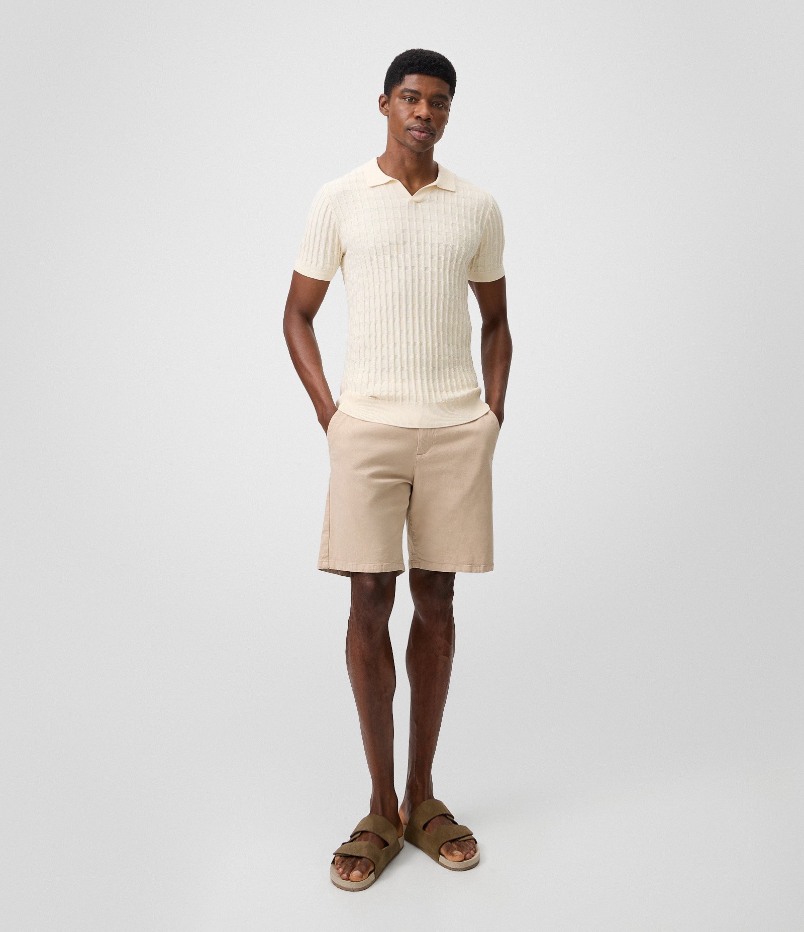 Polo Texturizada Retangular Algodão Off White 2