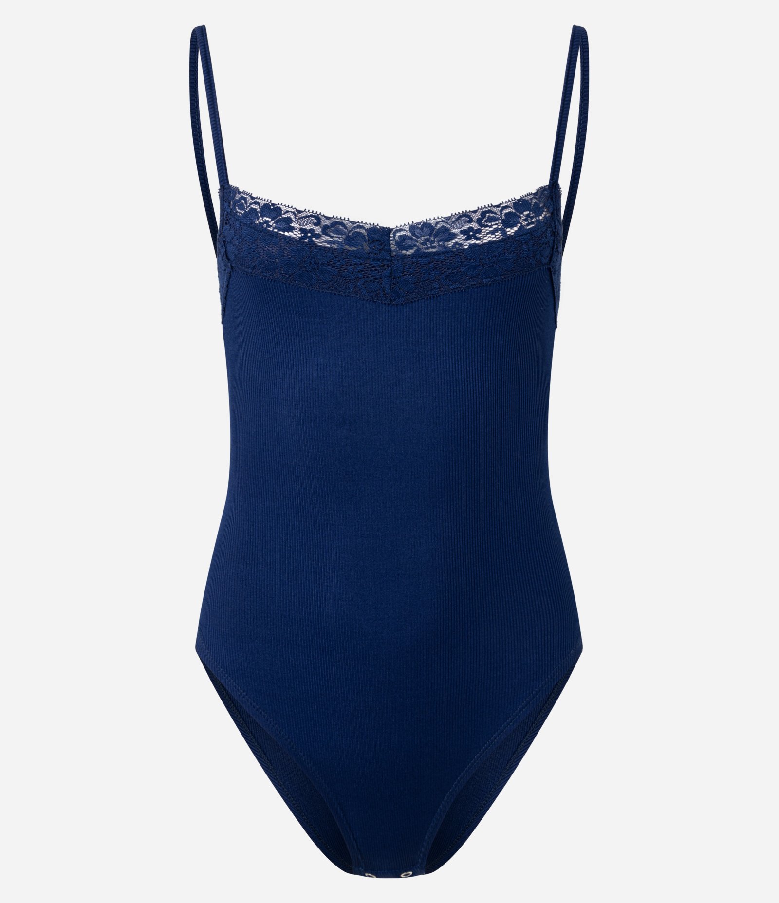 Body com Alça Fina e Renda no Decote Azul 1