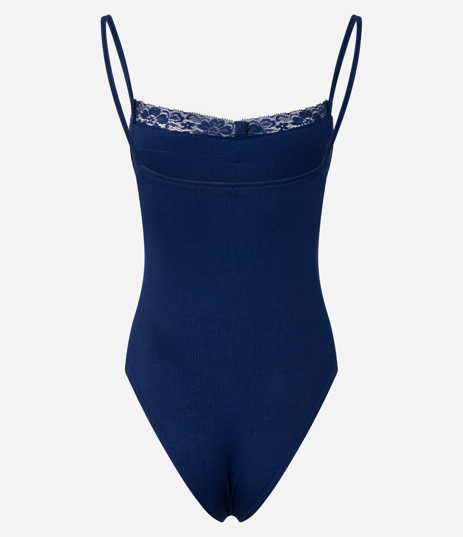 Body com Alça Fina e Renda no Decote Azul 3