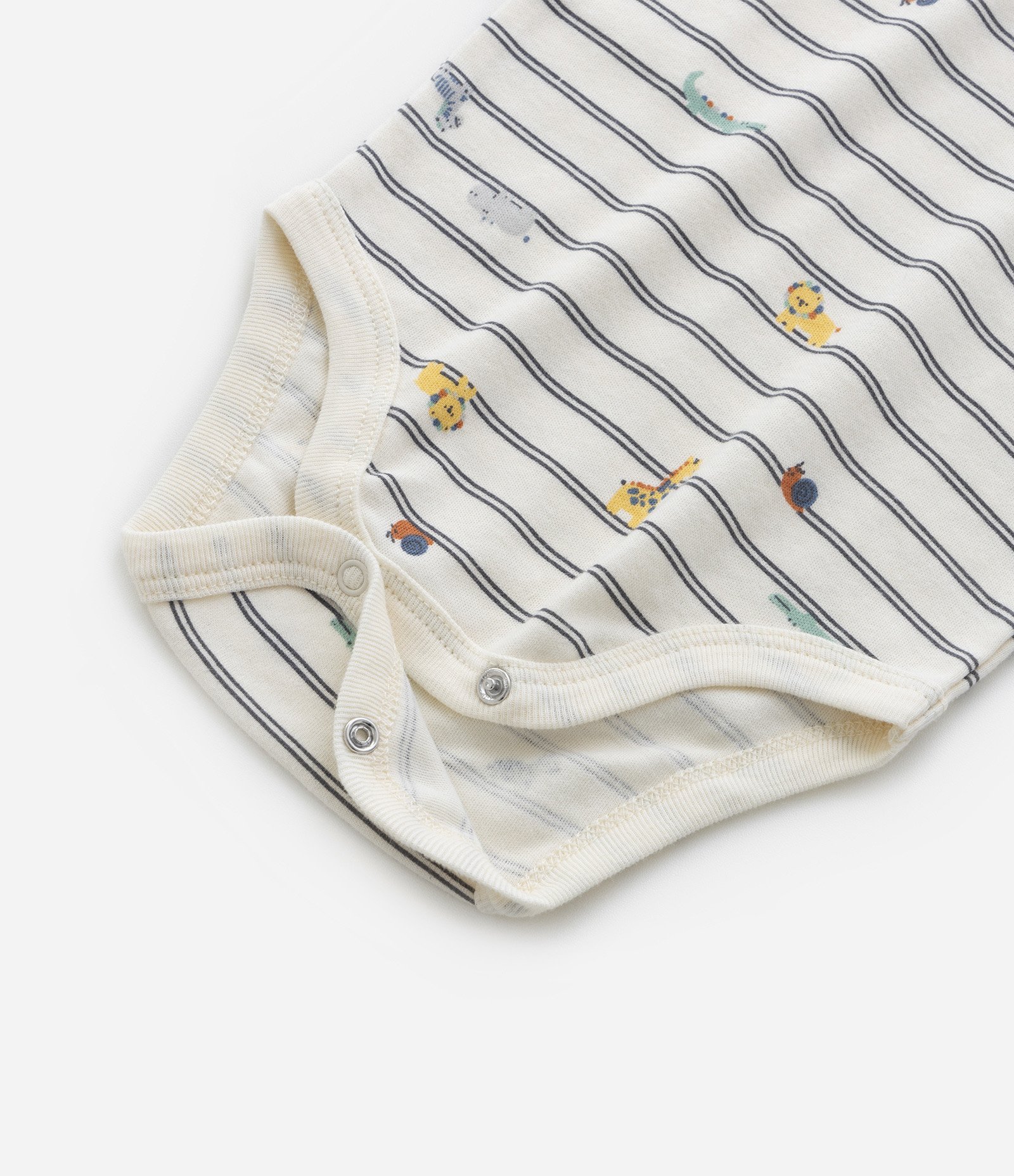 Conjunto Infantil Body Listrado e Calça com Estampa Girafa – Tam RN a 18 Meses Off White/Verde 5