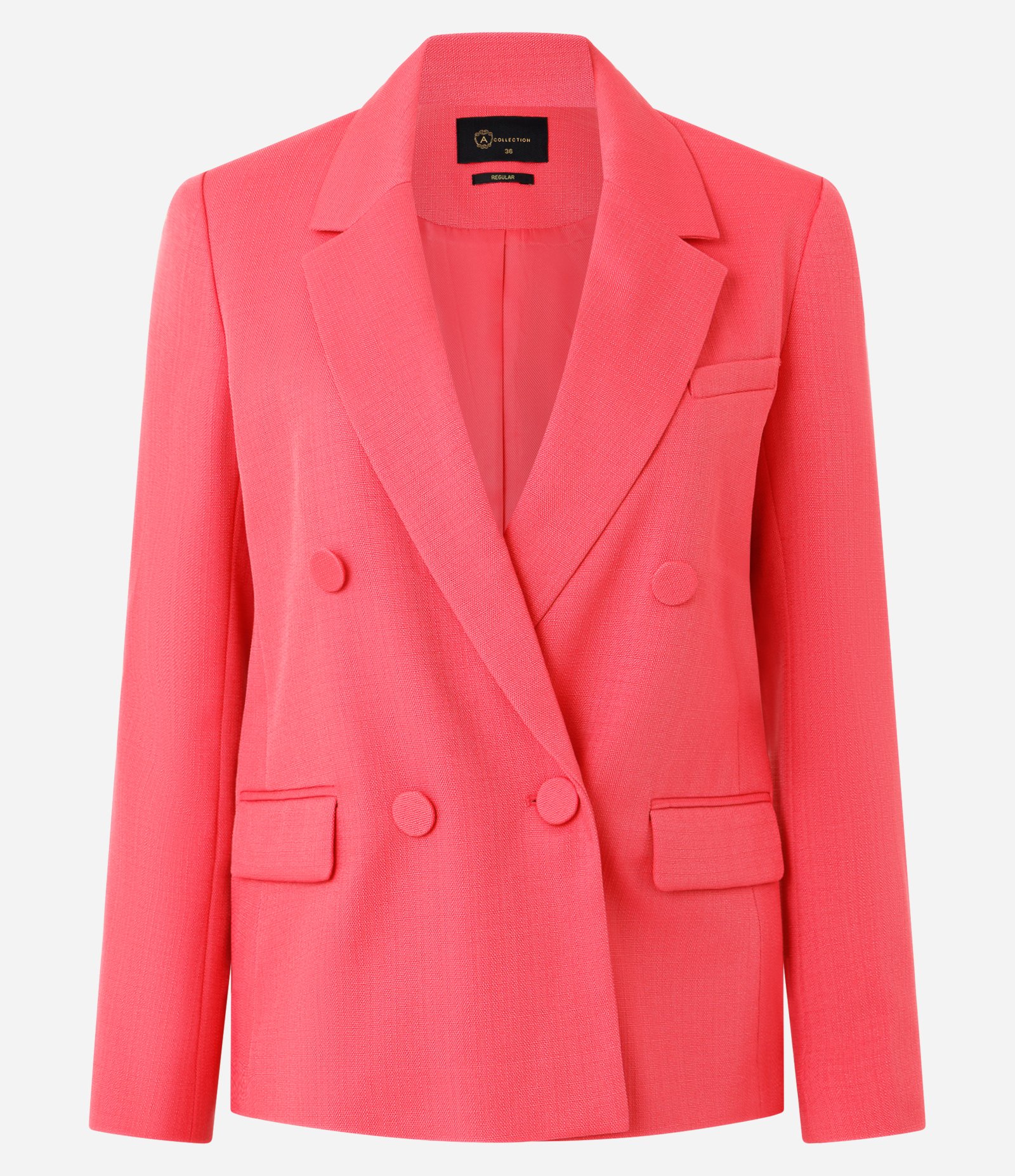 Blazer Transpassado com Botões Forrados Rosa 1